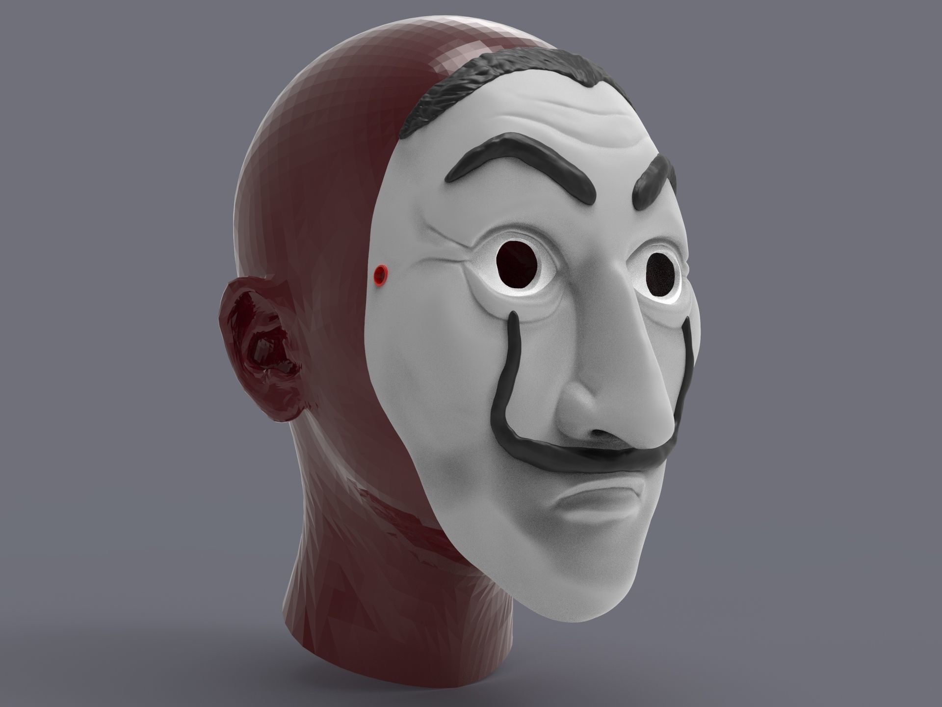 Mask Salvador Dali La casa de papel 3D print model_13