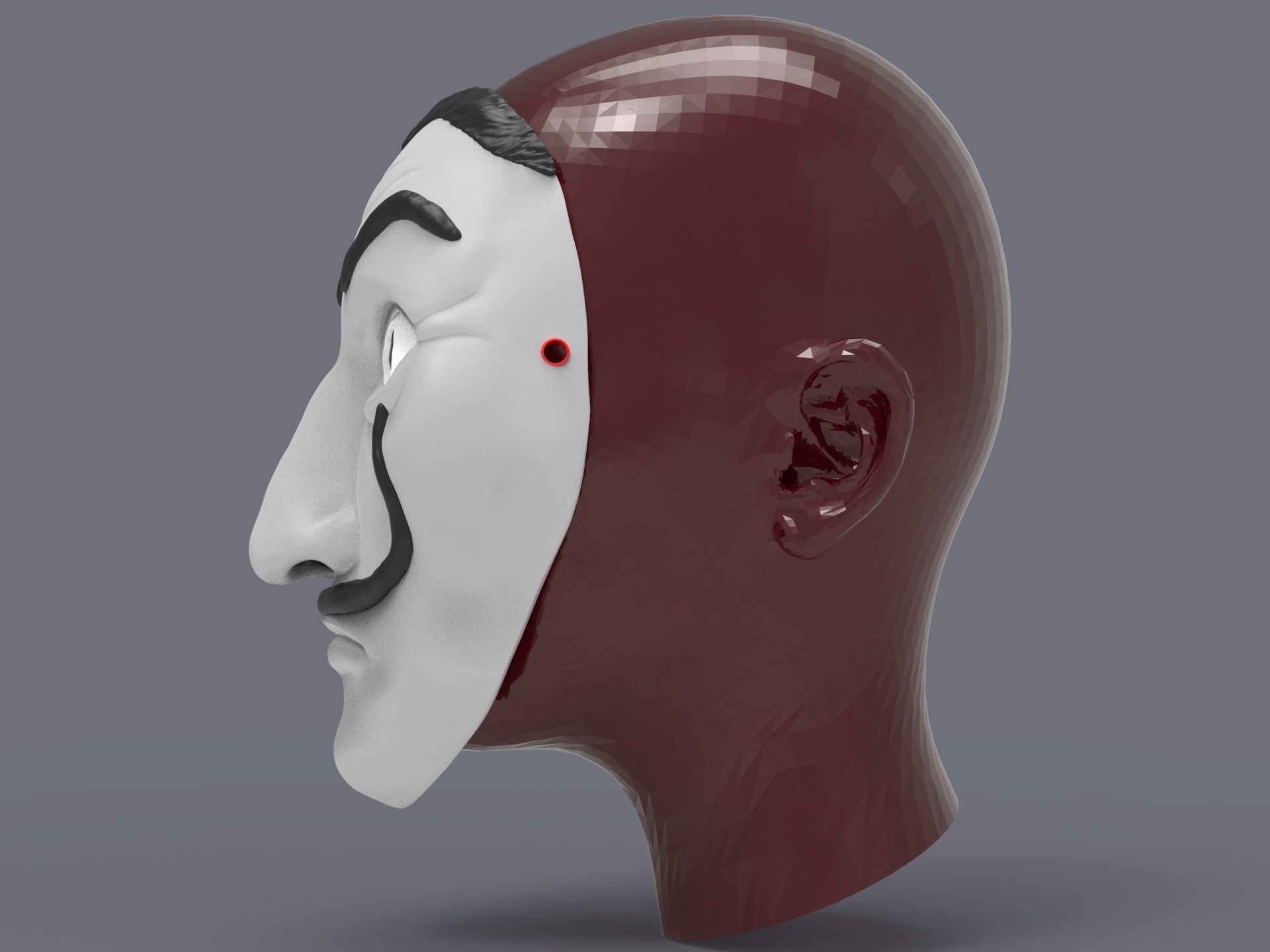 Mask Salvador Dali La casa de papel 3D print model_11