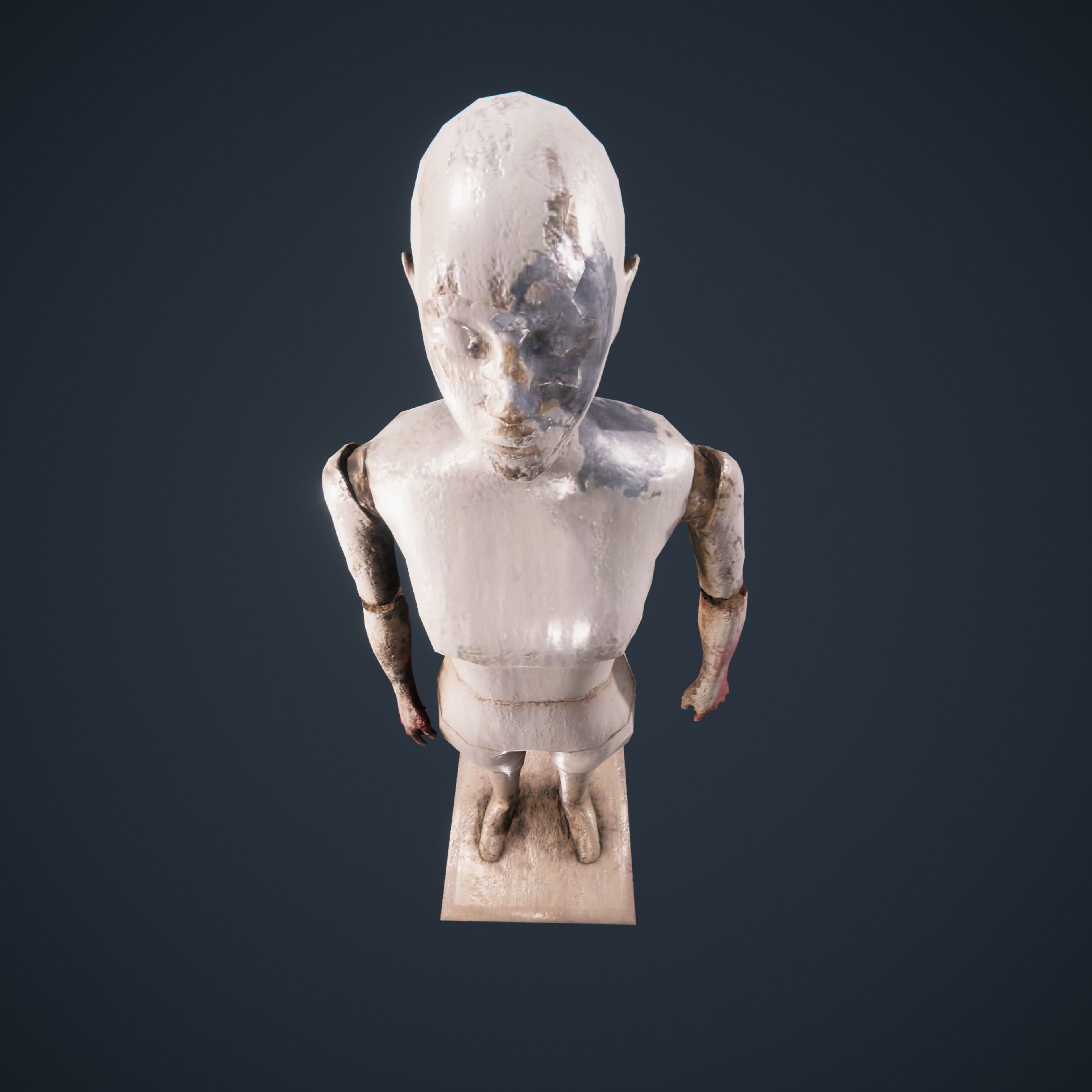 Mannequin horror antique HDRP Low-poly 3D model_21