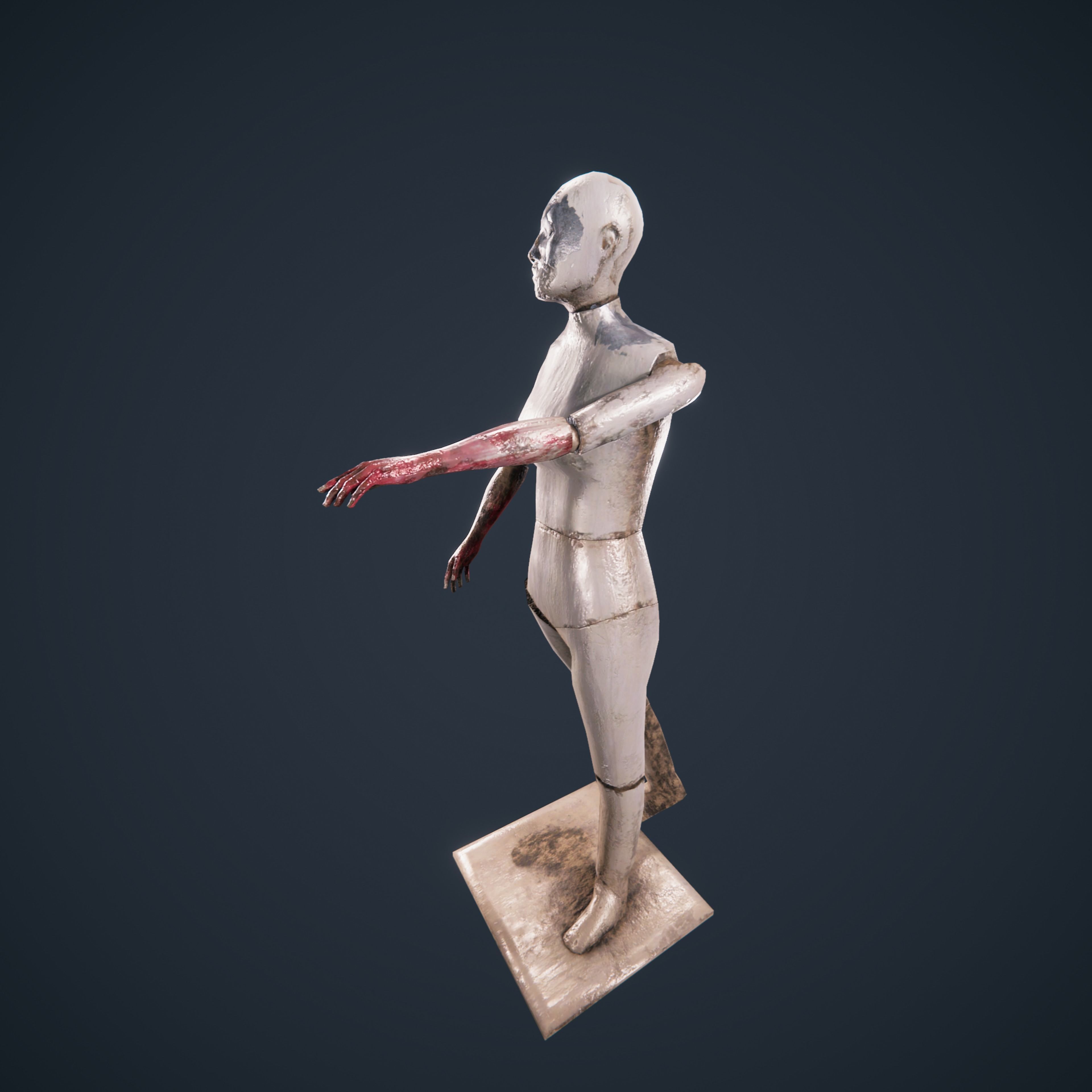 Mannequin horror antique HDRP Low-poly 3D model_5
