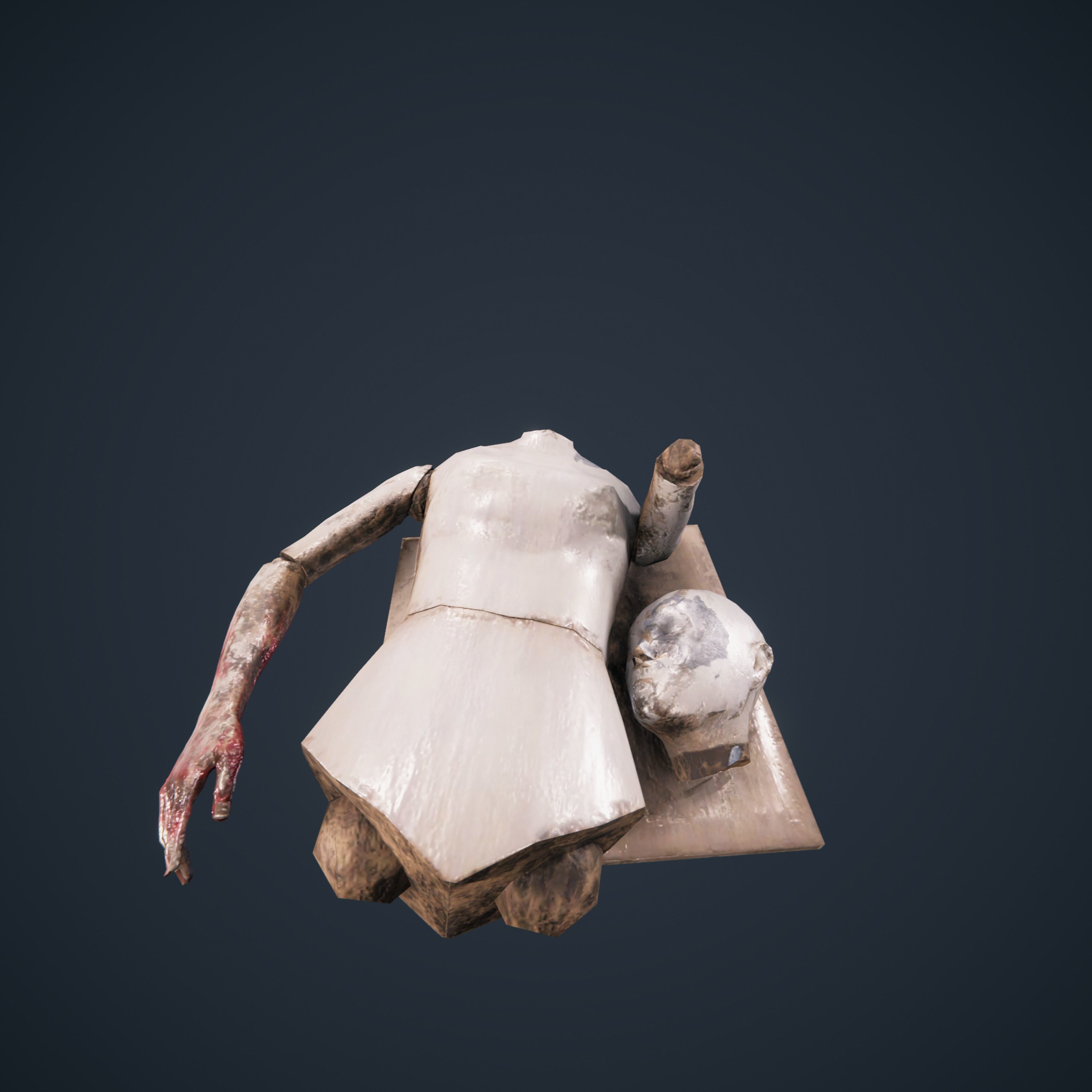 Mannequin horror antique HDRP Low-poly 3D model_11