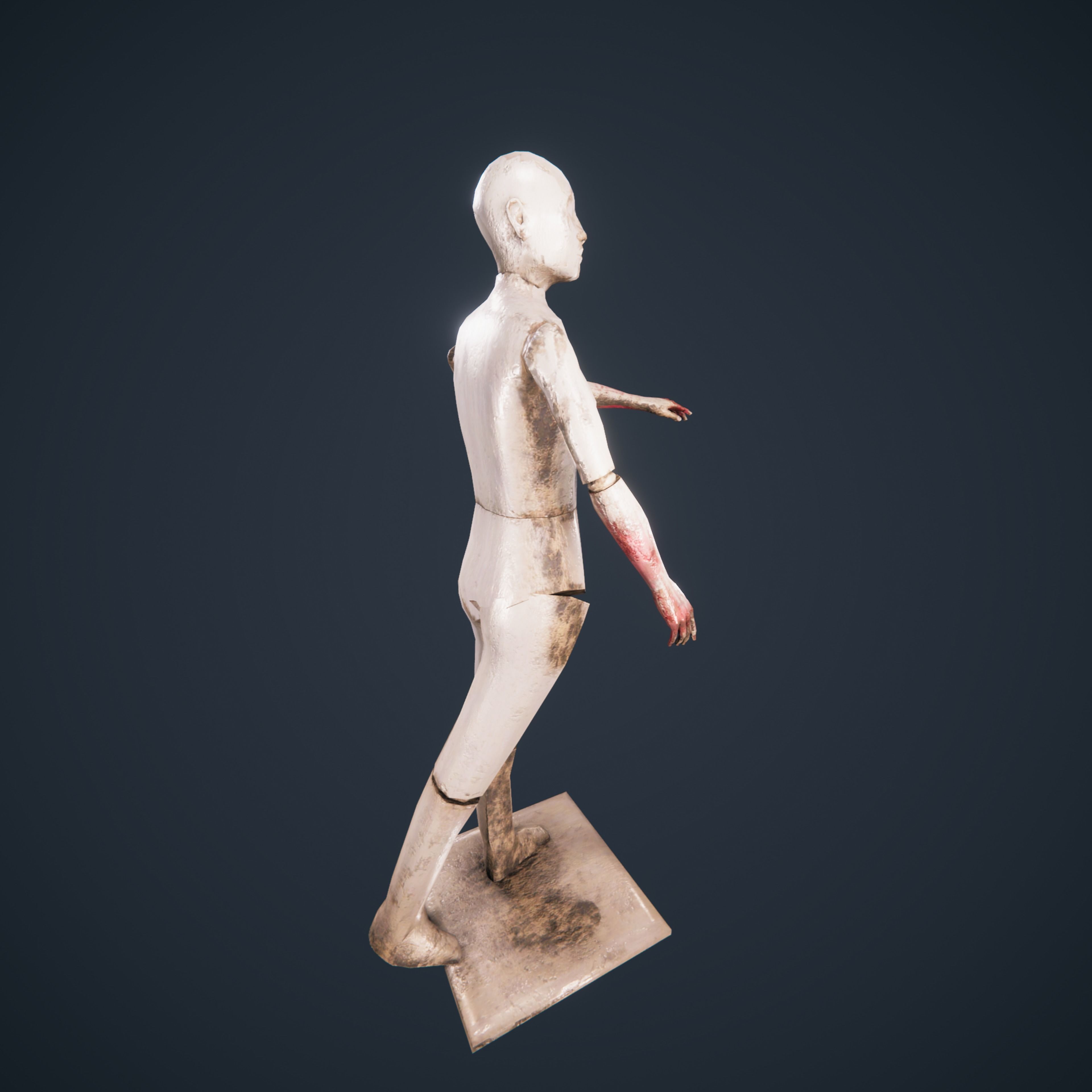 Mannequin horror antique HDRP Low-poly 3D model_23