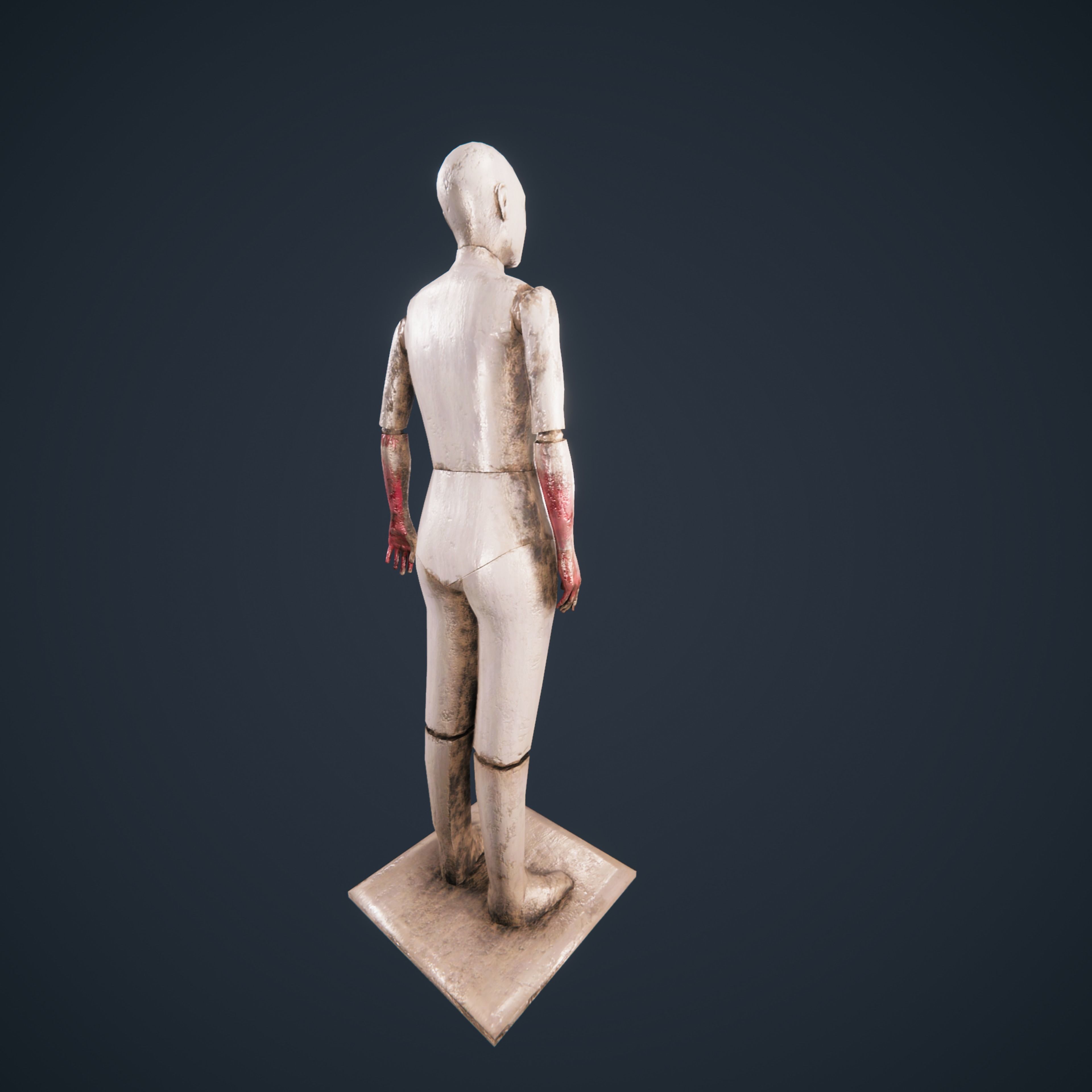 Mannequin horror antique HDRP Low-poly 3D model_18