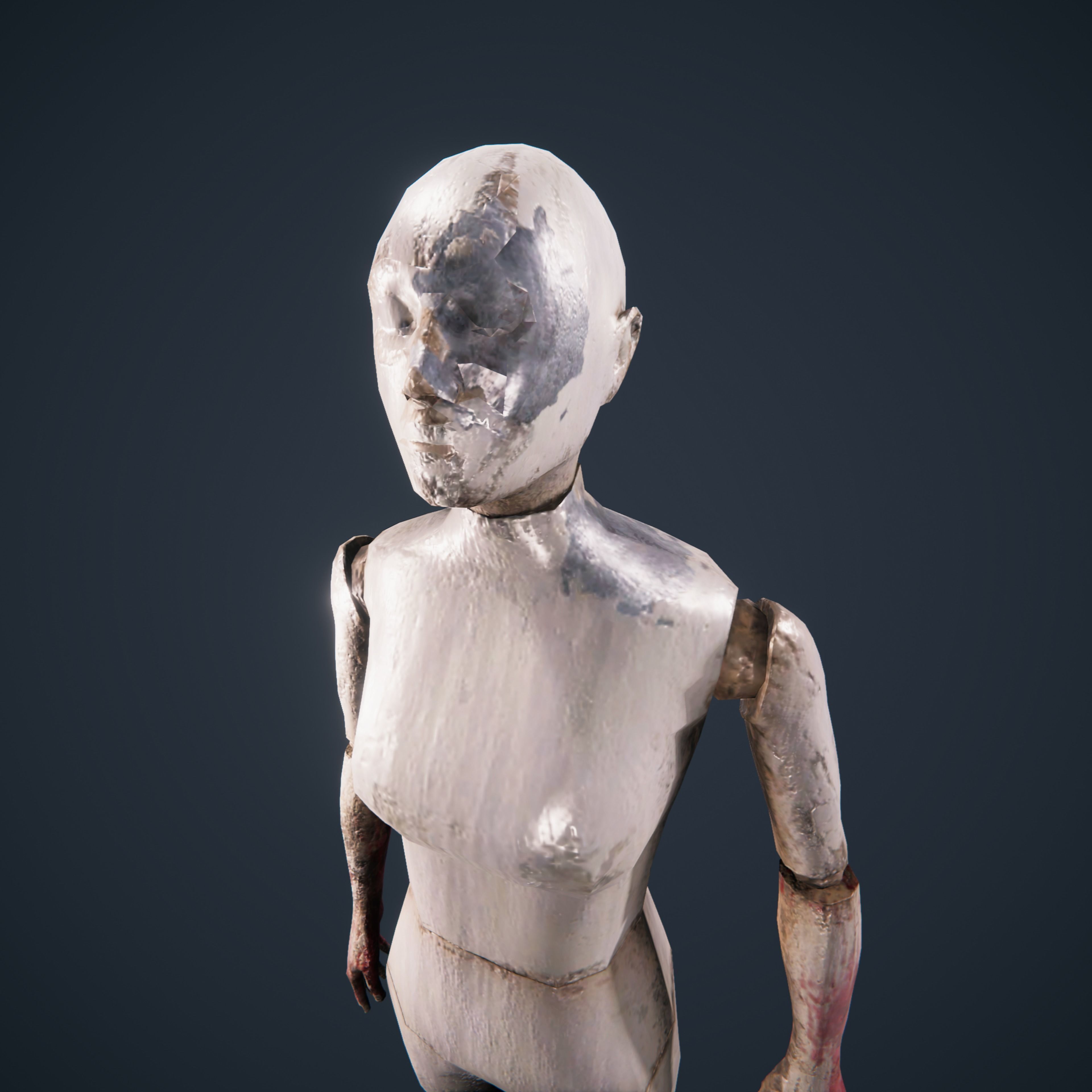 Mannequin horror antique HDRP Low-poly 3D model_8