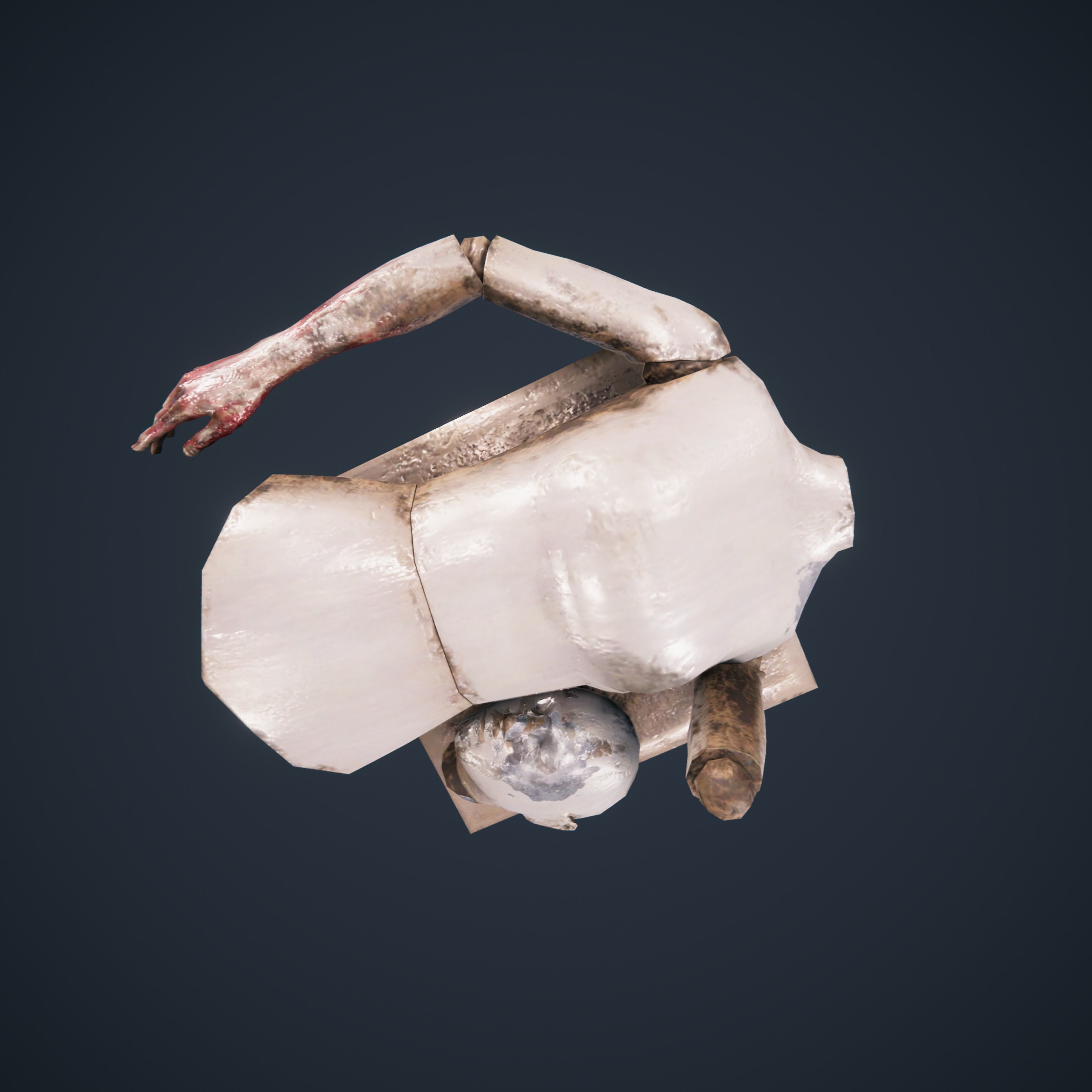 Mannequin horror antique HDRP Low-poly 3D model_15