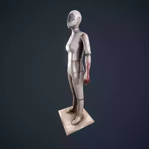 Mannequin horror antique HDRP Low-poly 3D model