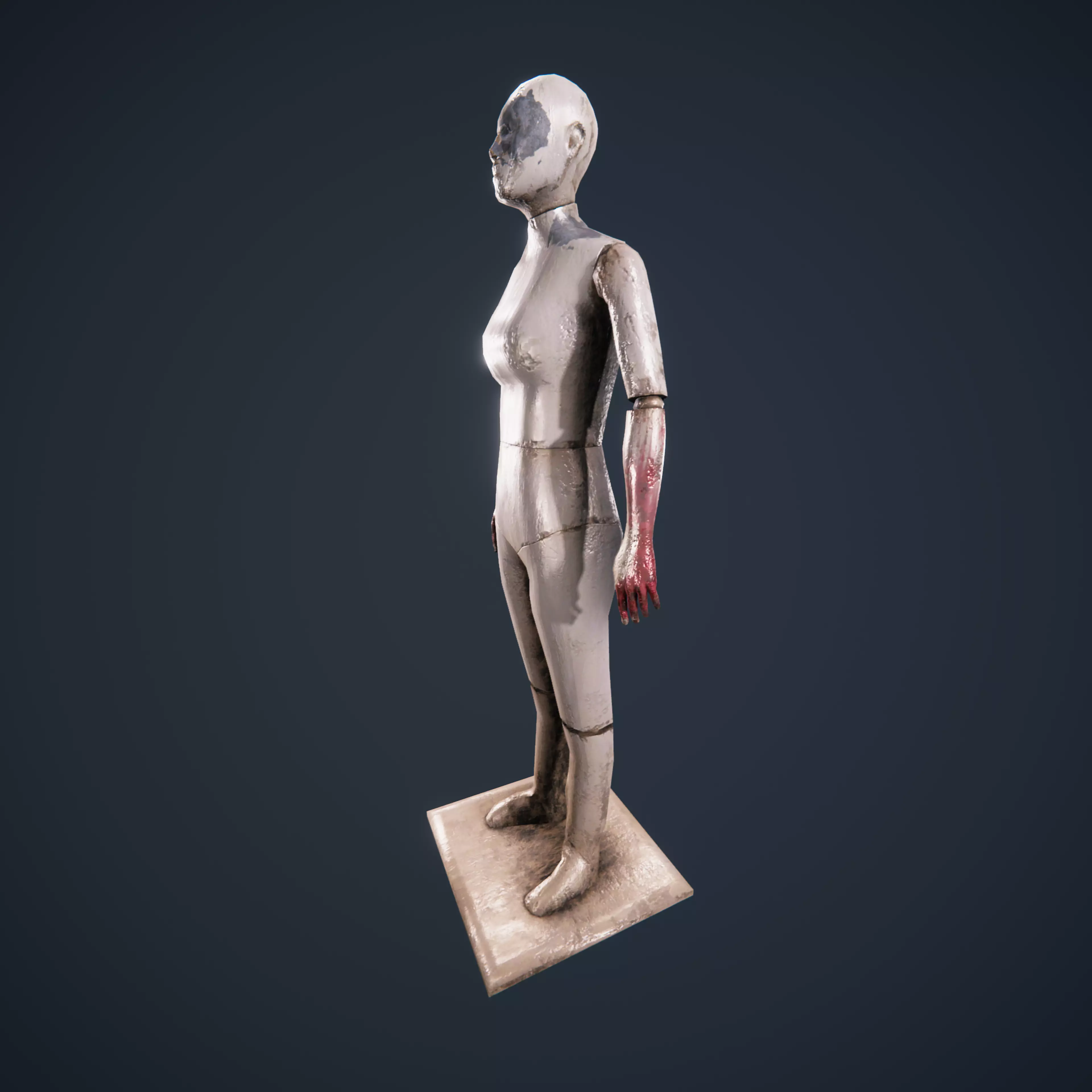 Mannequin horror antique HDRP Low-poly 3D model_0