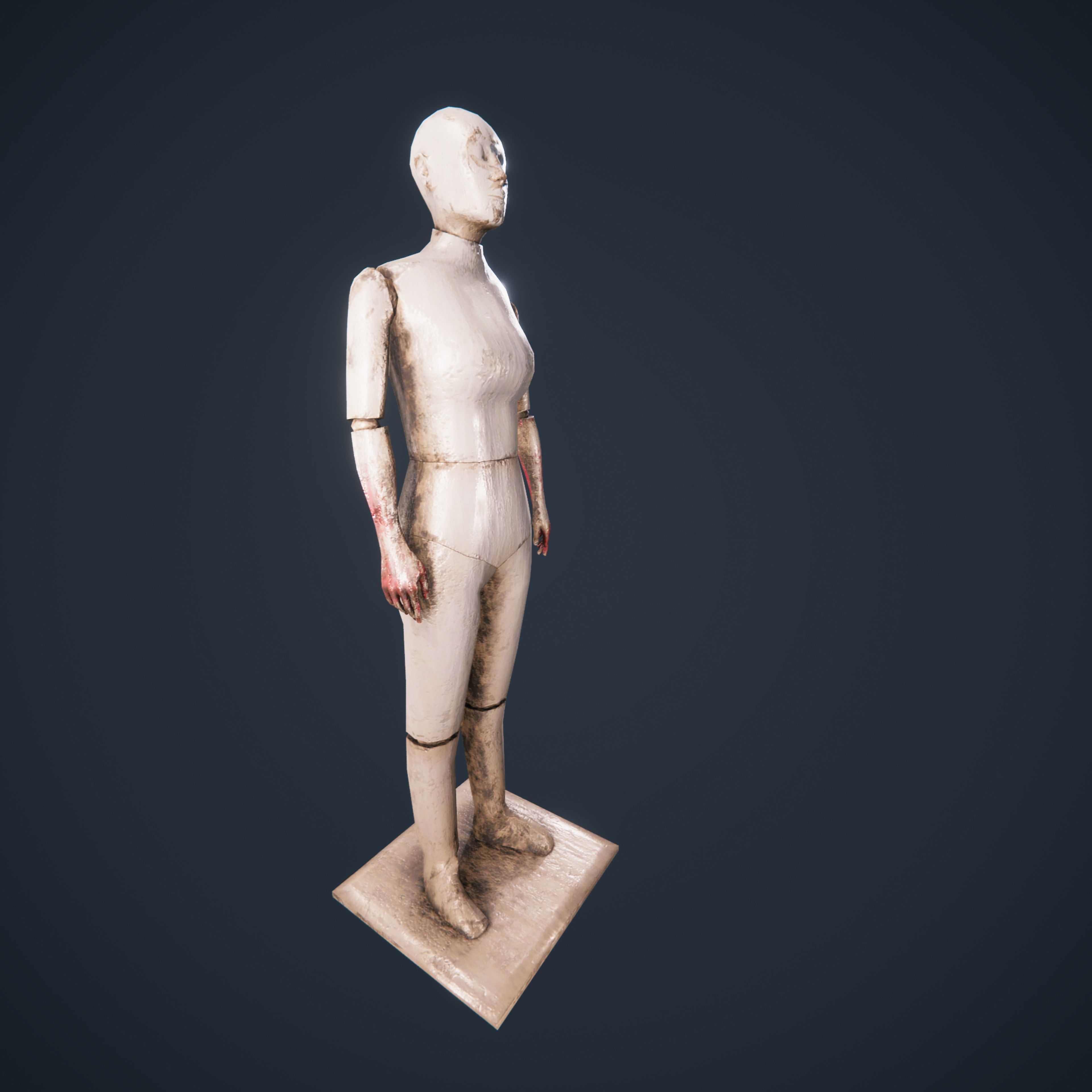 Mannequin horror antique HDRP Low-poly 3D model_12