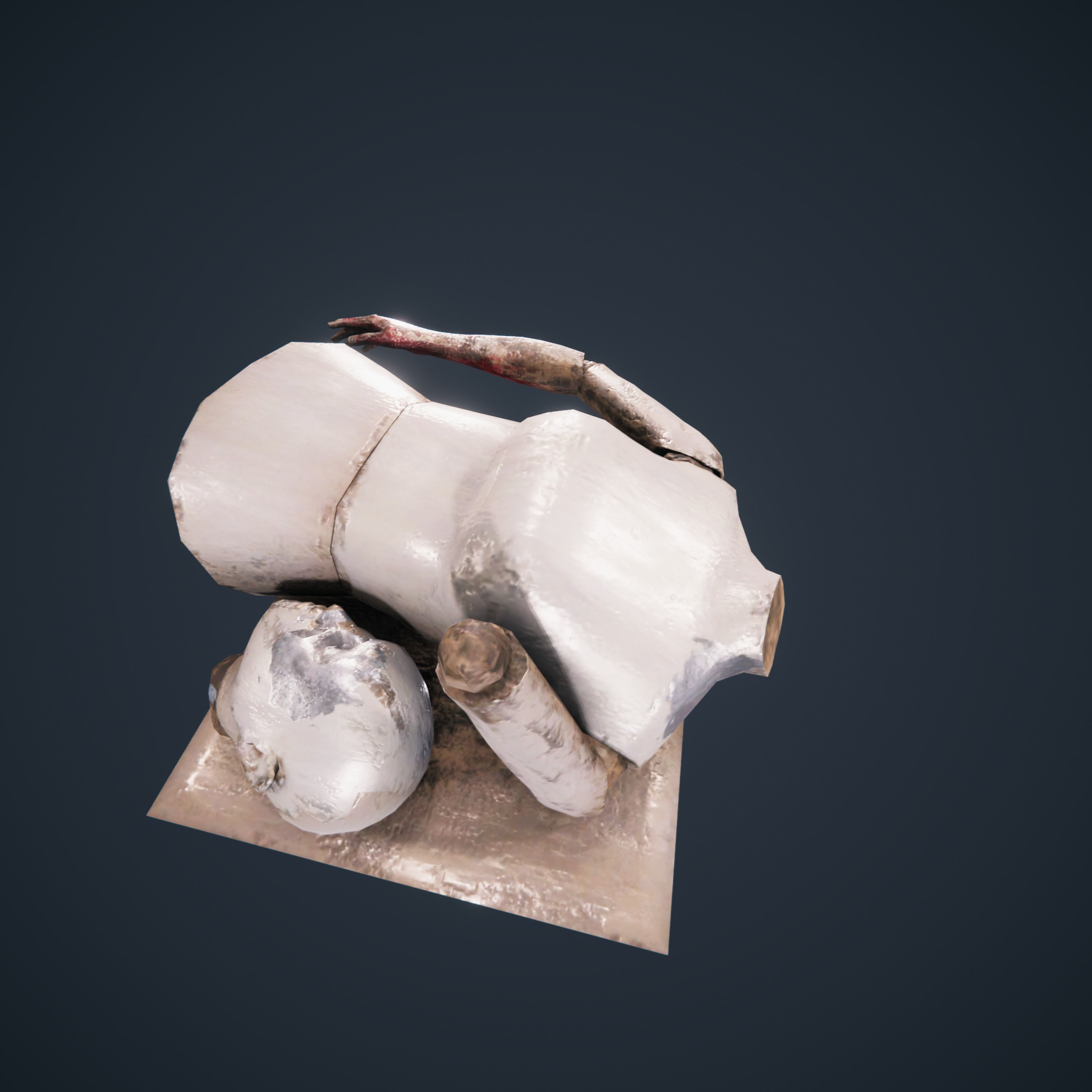 Mannequin horror antique HDRP Low-poly 3D model_14