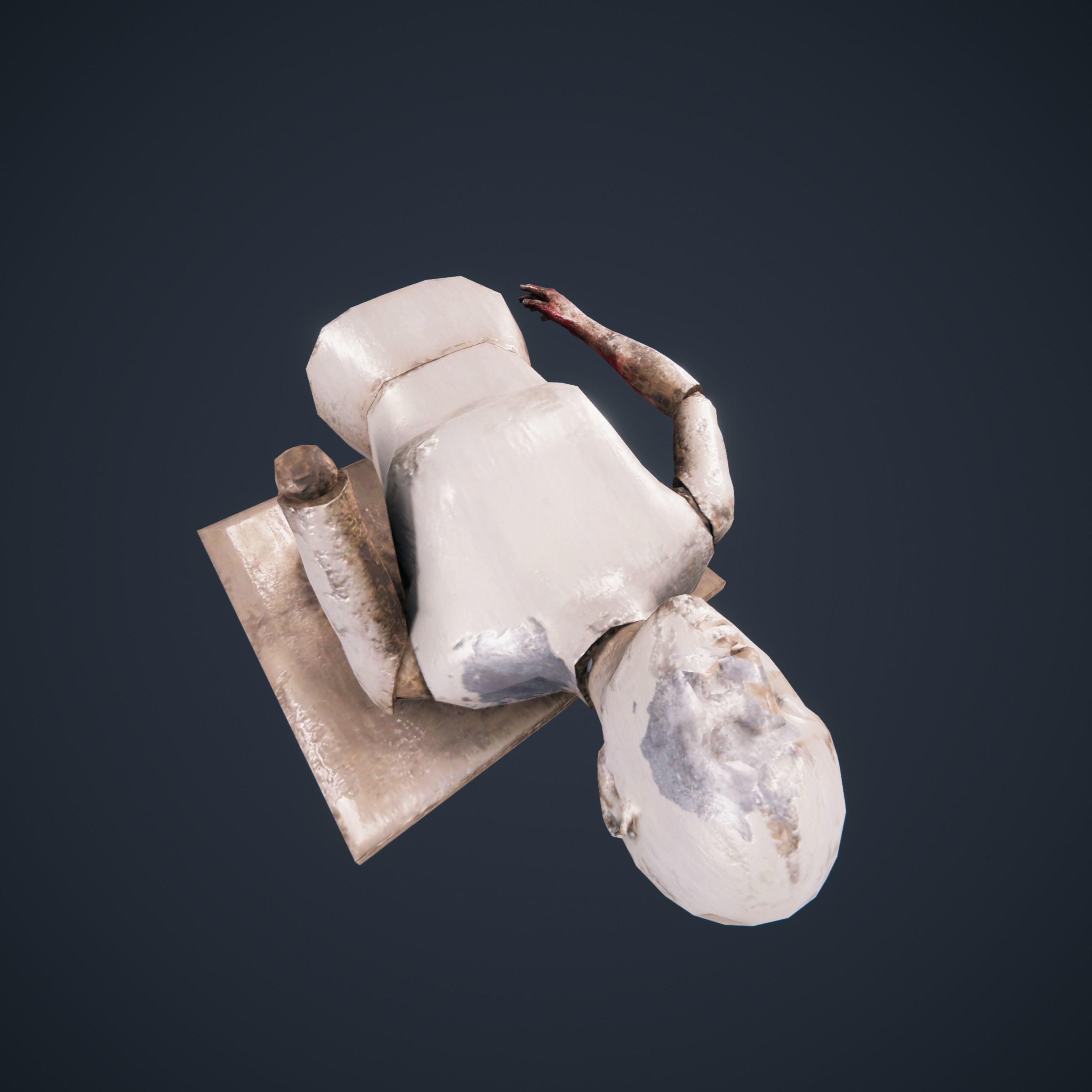 Mannequin horror antique HDRP Low-poly 3D model_13