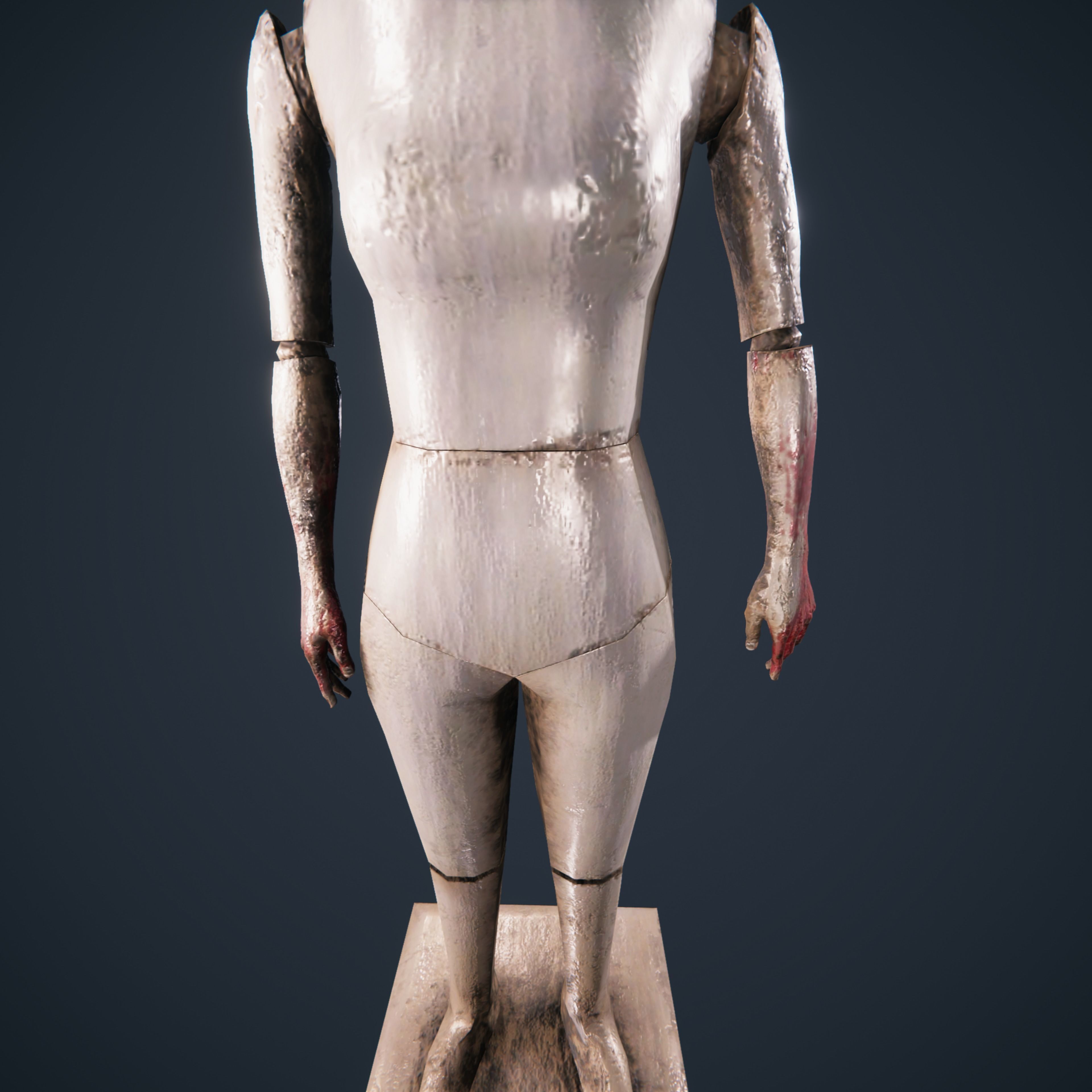 Mannequin horror antique HDRP Low-poly 3D model_10