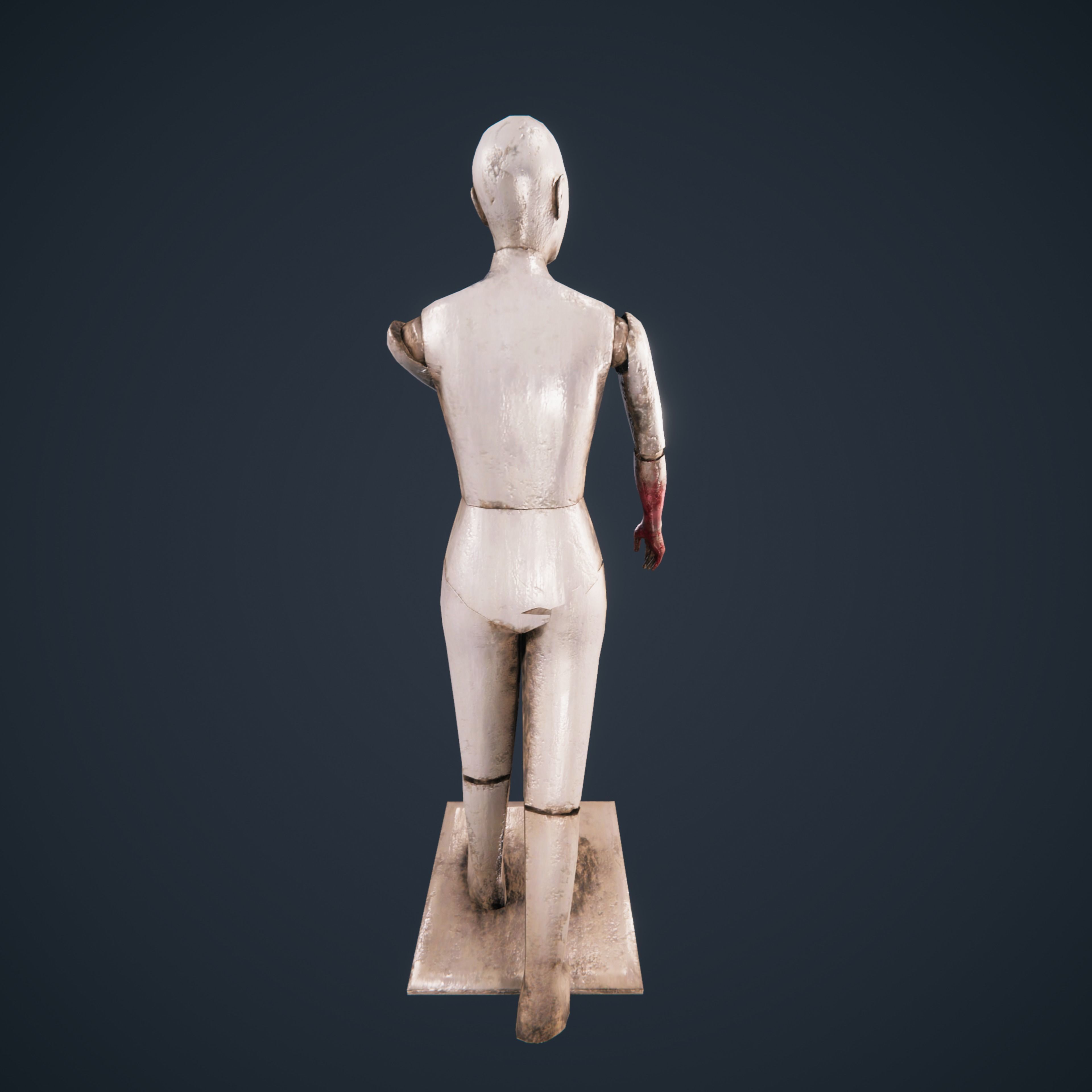 Mannequin horror antique HDRP Low-poly 3D model_4