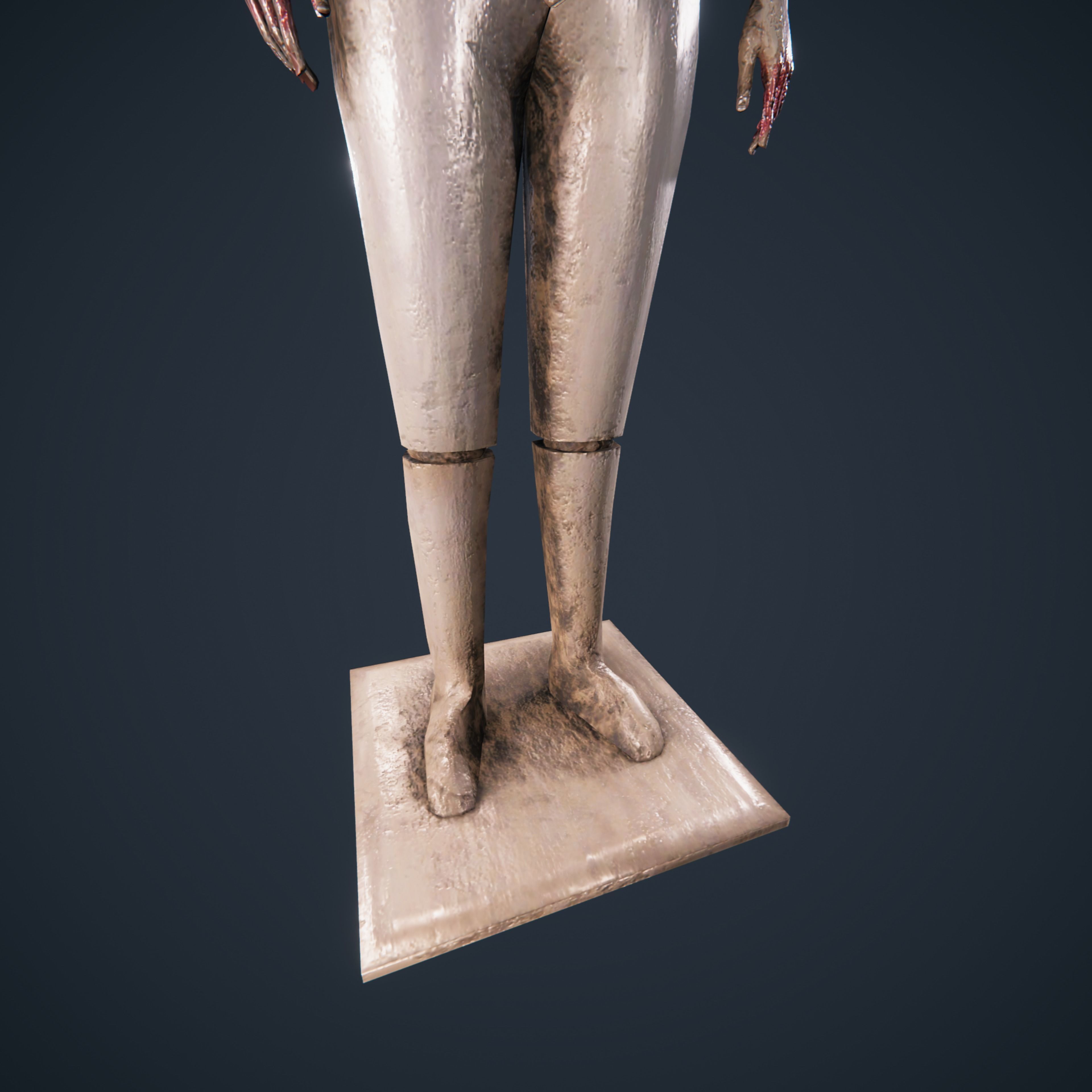 Mannequin horror antique HDRP Low-poly 3D model_9
