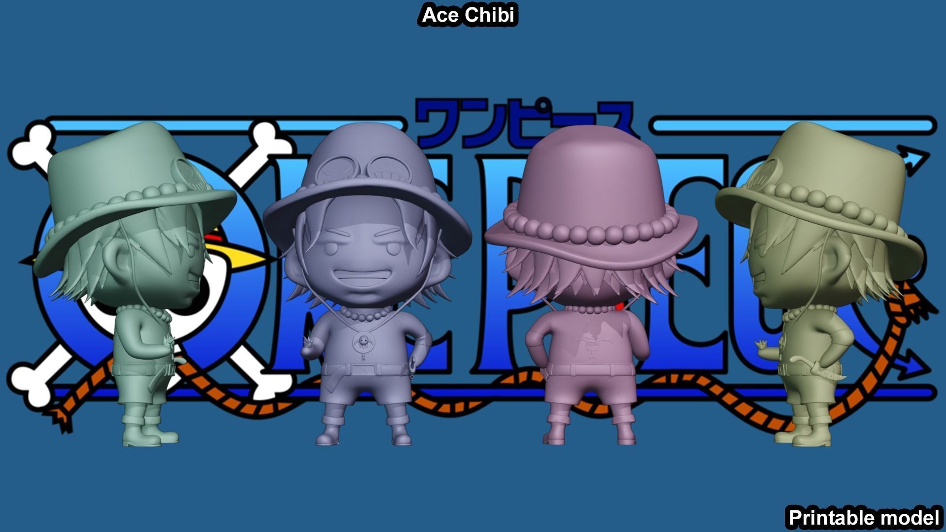 Ace Chibi - One Piece 3D print model_10