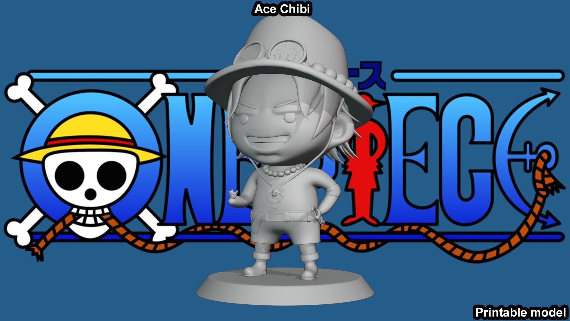 Ace Chibi - One Piece 3D print model_4