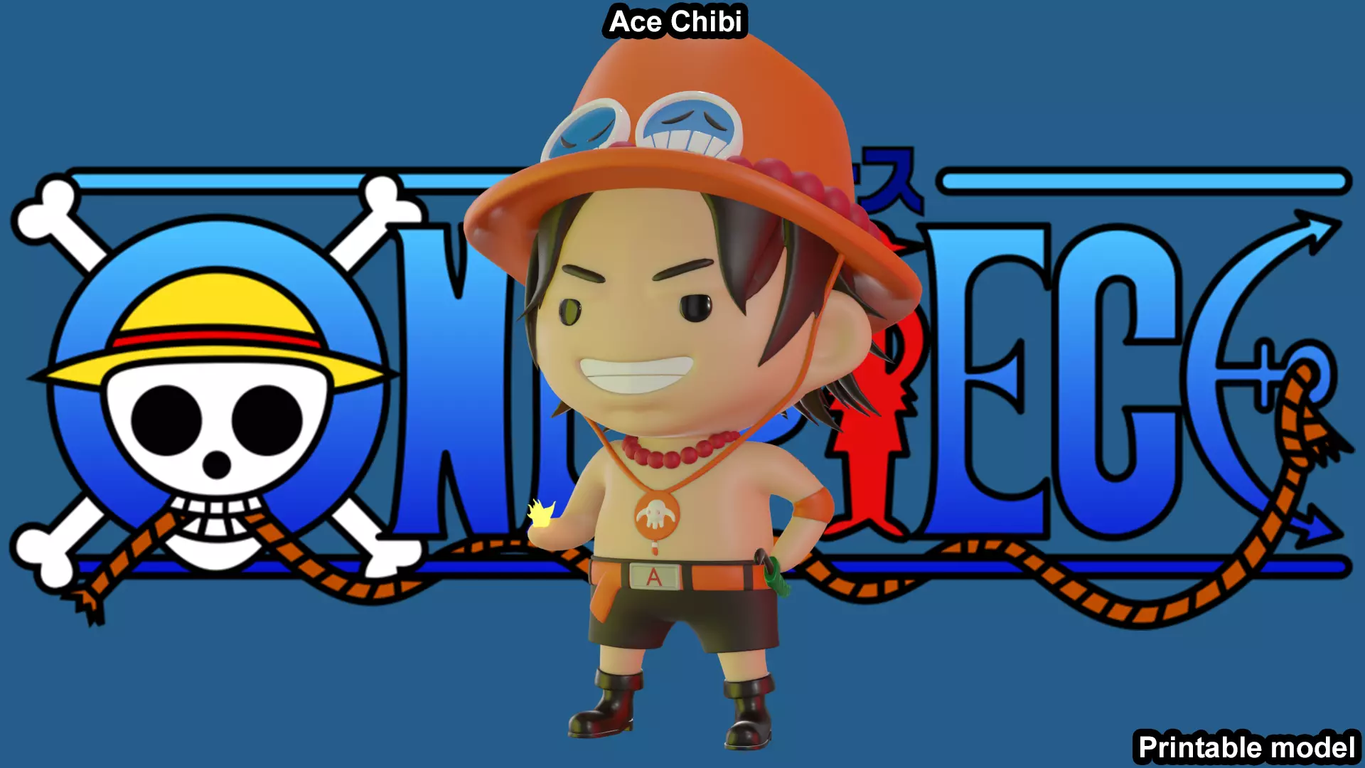 Ace Chibi - One Piece 3D print model_0