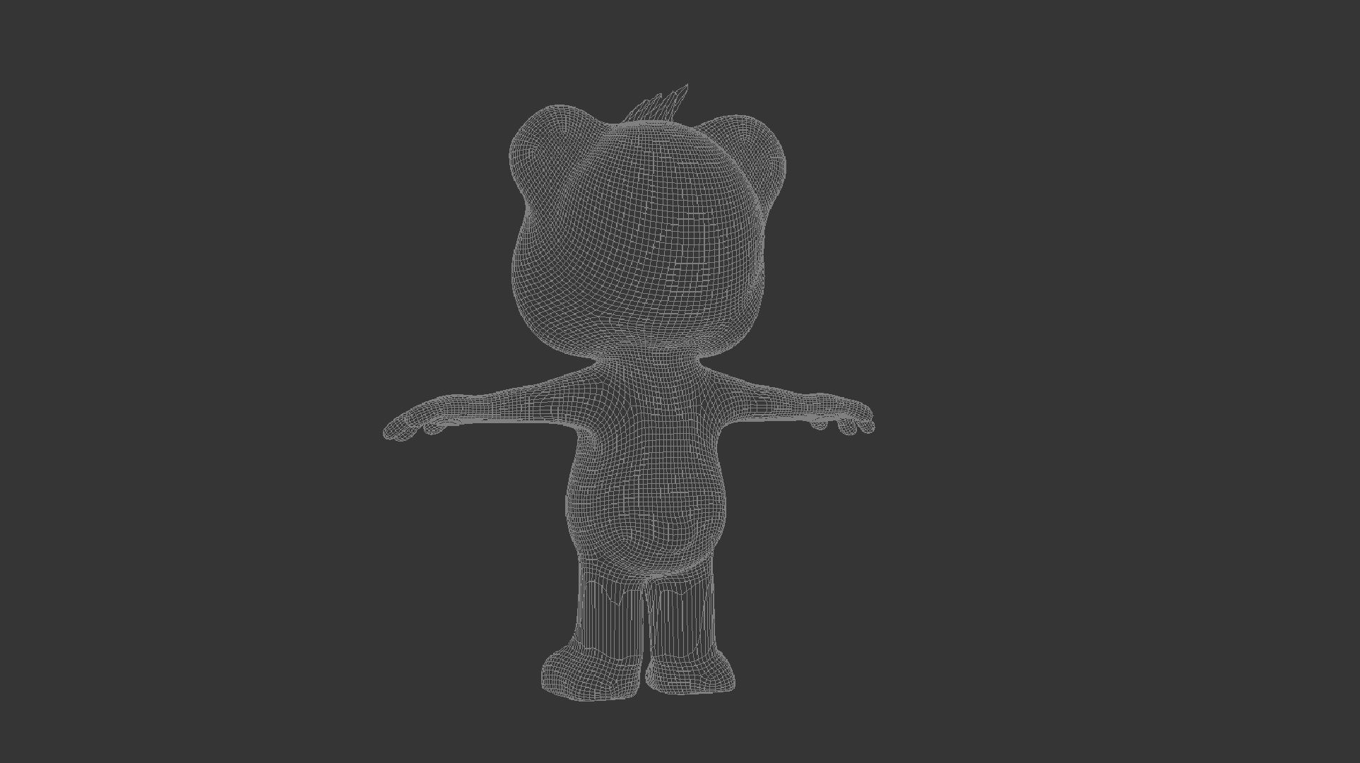 Teddy Toon Low-poly 3D model_7