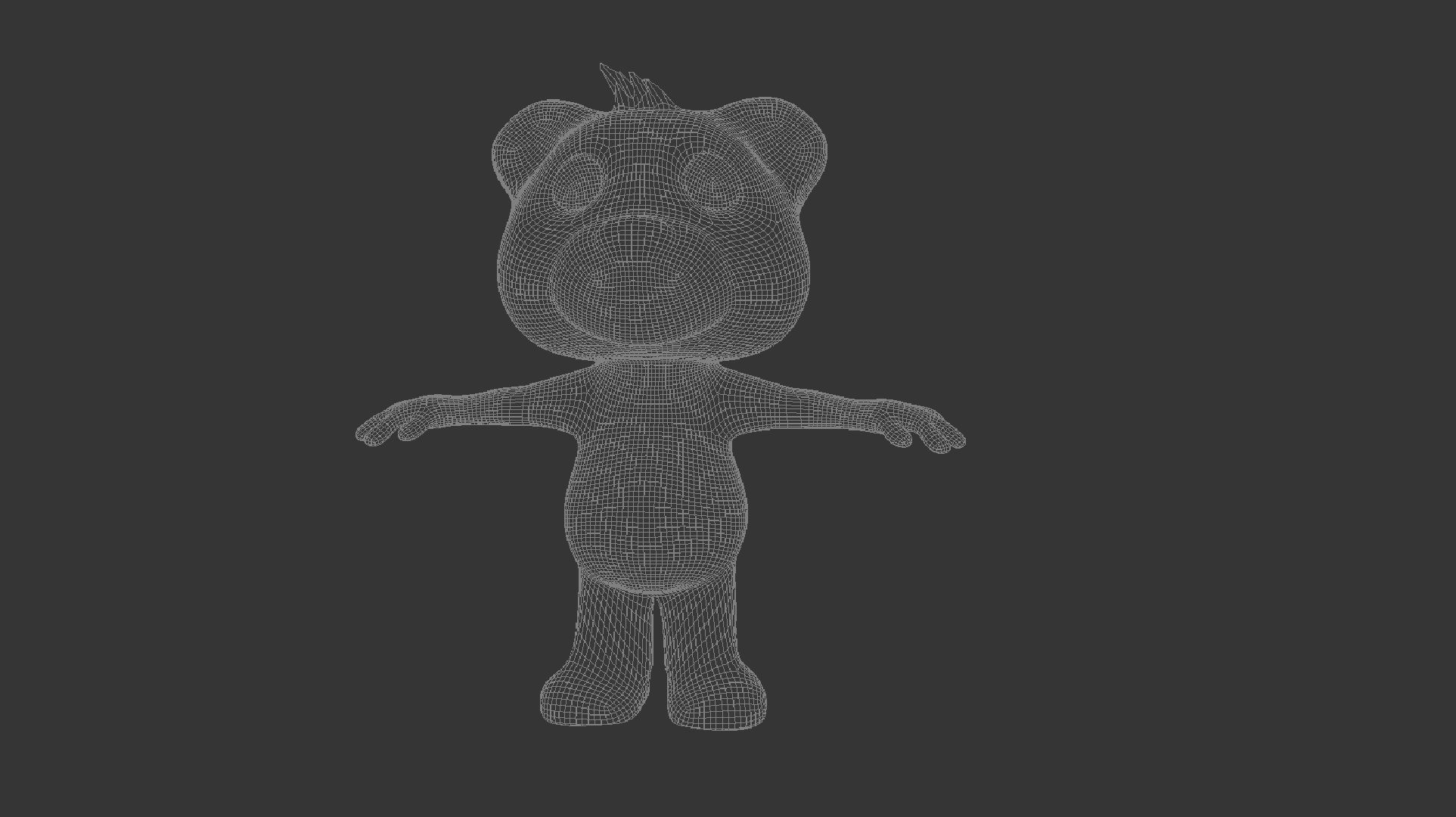 Teddy Toon Low-poly 3D model_6