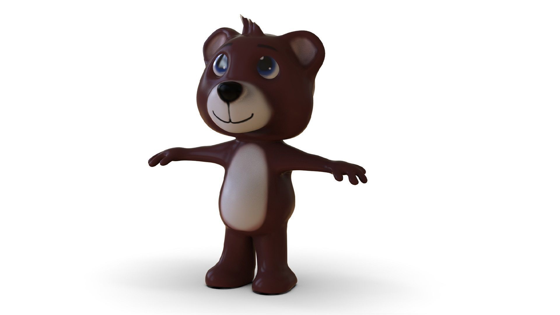 Teddy Toon Low-poly 3D model_2