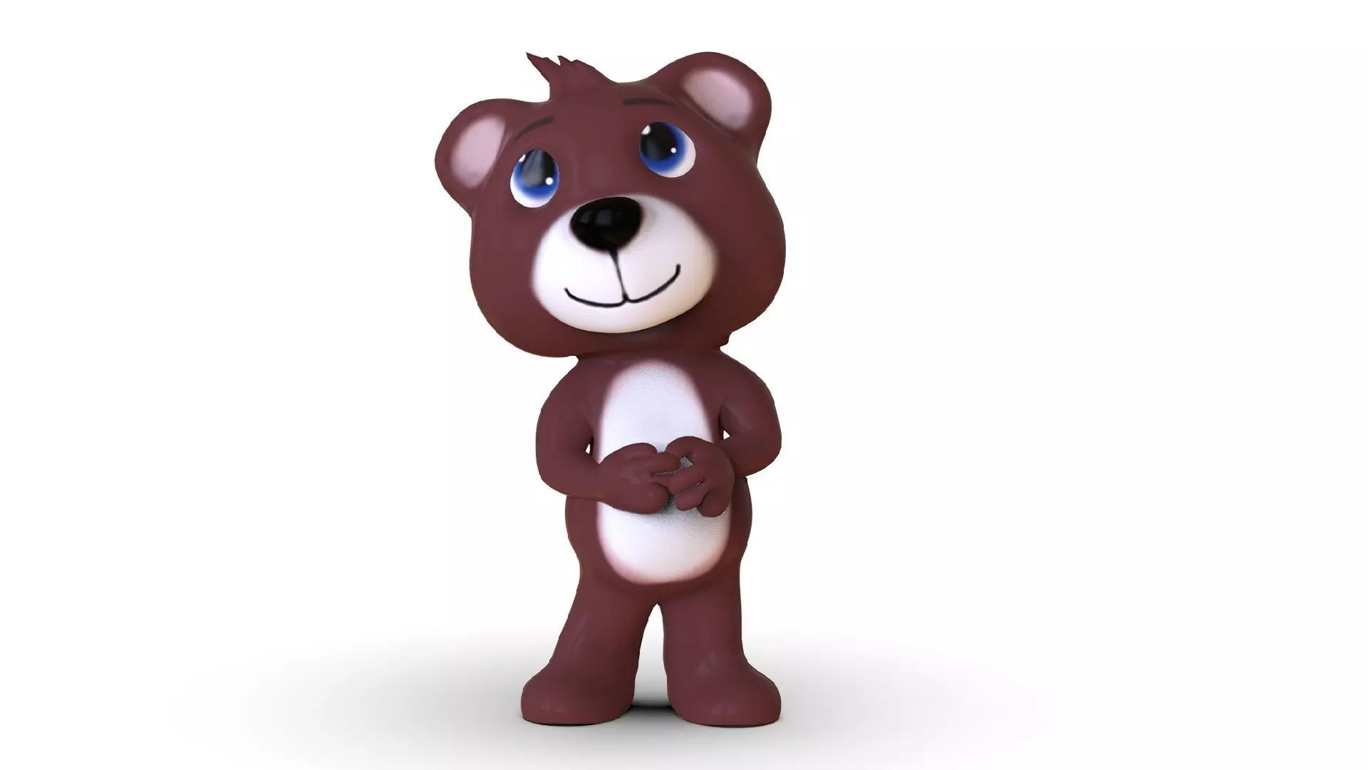 Teddy Toon Low-poly 3D model_0