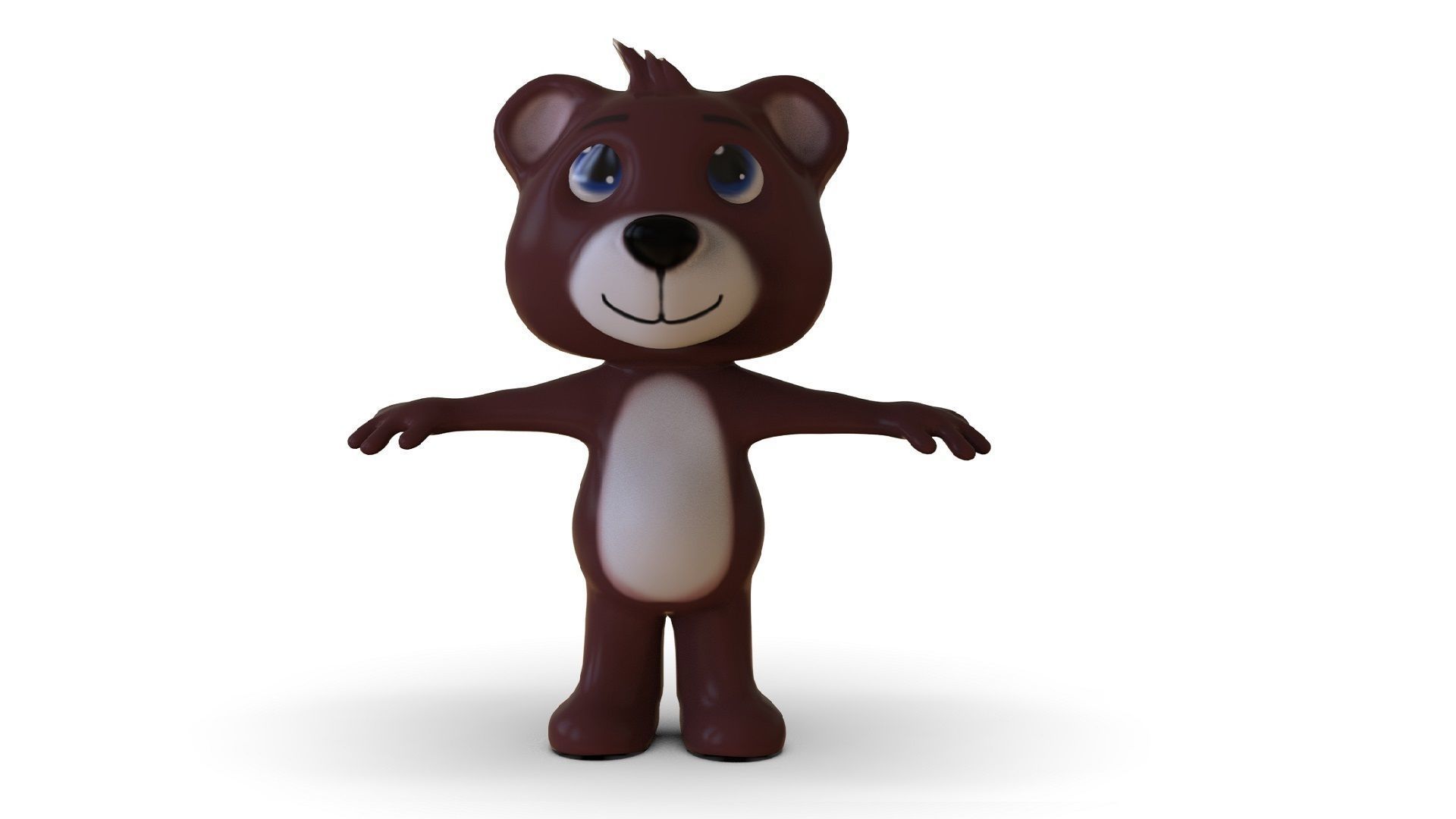 Teddy Toon Low-poly 3D model_1