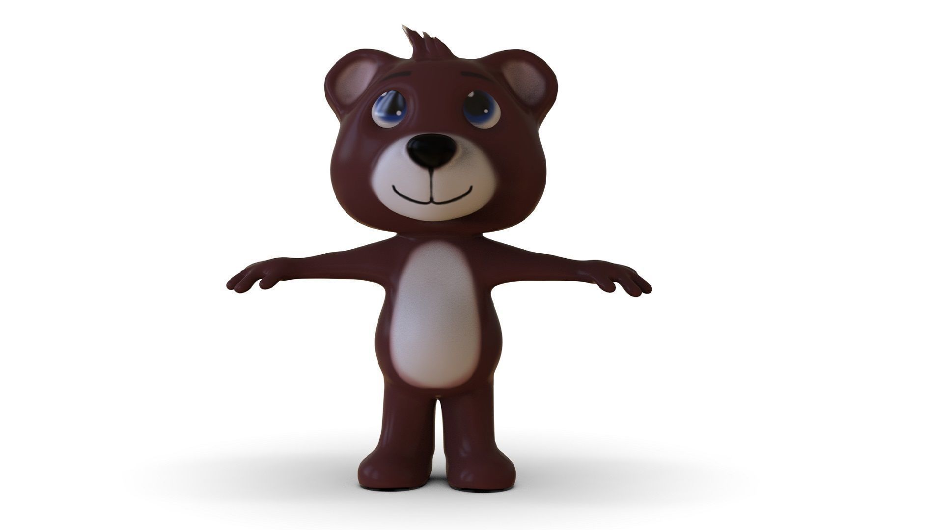 Teddy Toon Low-poly 3D model_5