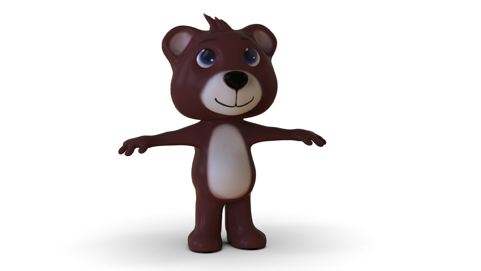 Teddy Toon Low-poly 3D model_4