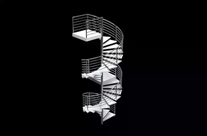 3d models Spiral curved staircases stainles steel