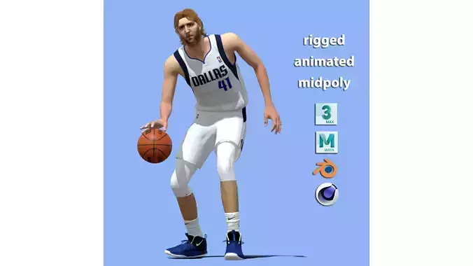 3D Rigged Dirk Nowitzki Dallas Mavericks