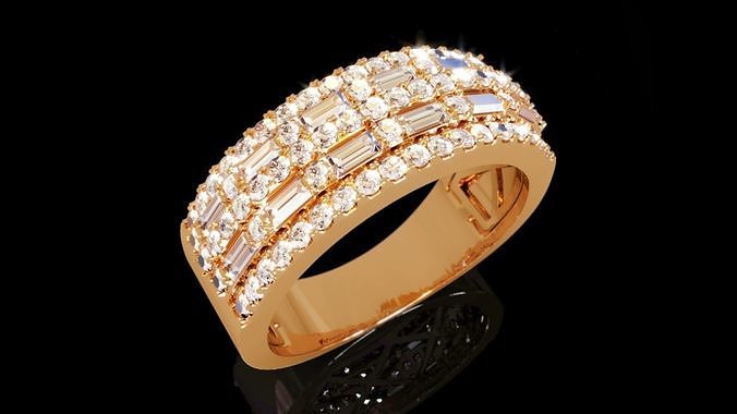 Diamond Fashion Ring 5 3D print model