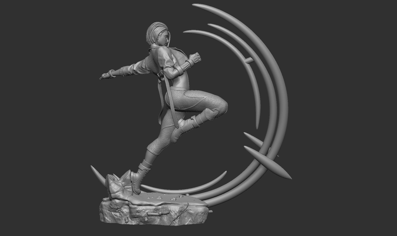 Cammy Kick Pose 3D print model_11