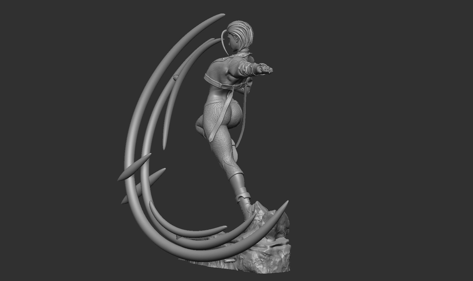 Cammy Kick Pose 3D print model_8