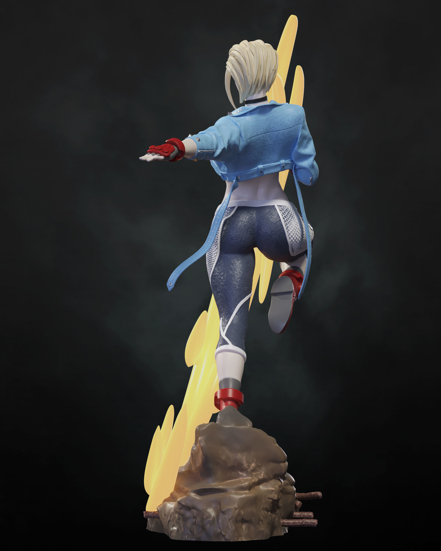 Cammy Kick Pose 3D print model_3