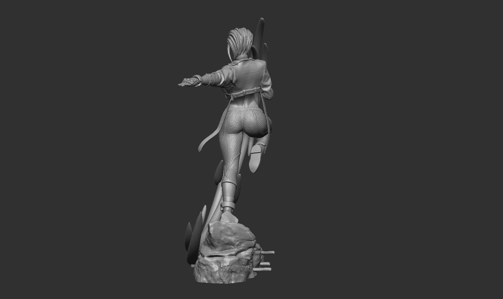 Cammy Kick Pose 3D print model_9