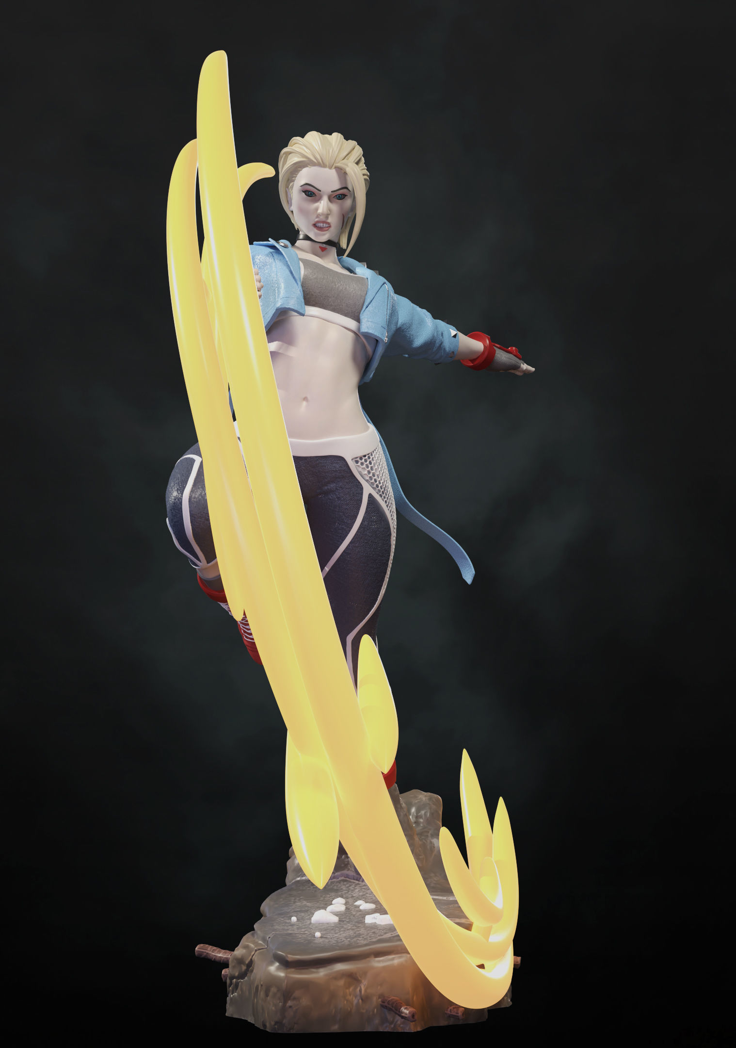 Cammy Kick Pose 3D print model_5