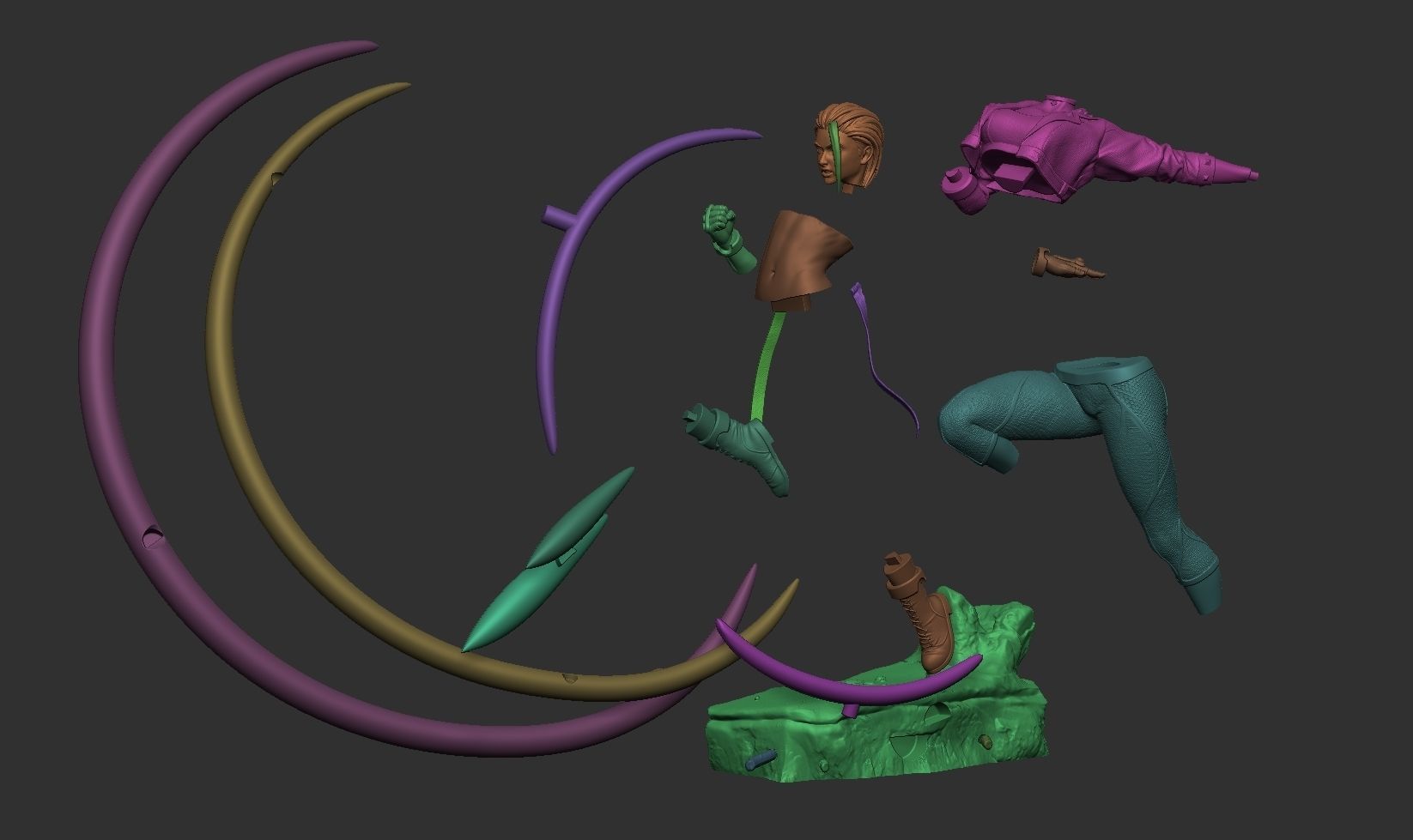 Cammy Kick Pose 3D print model_15