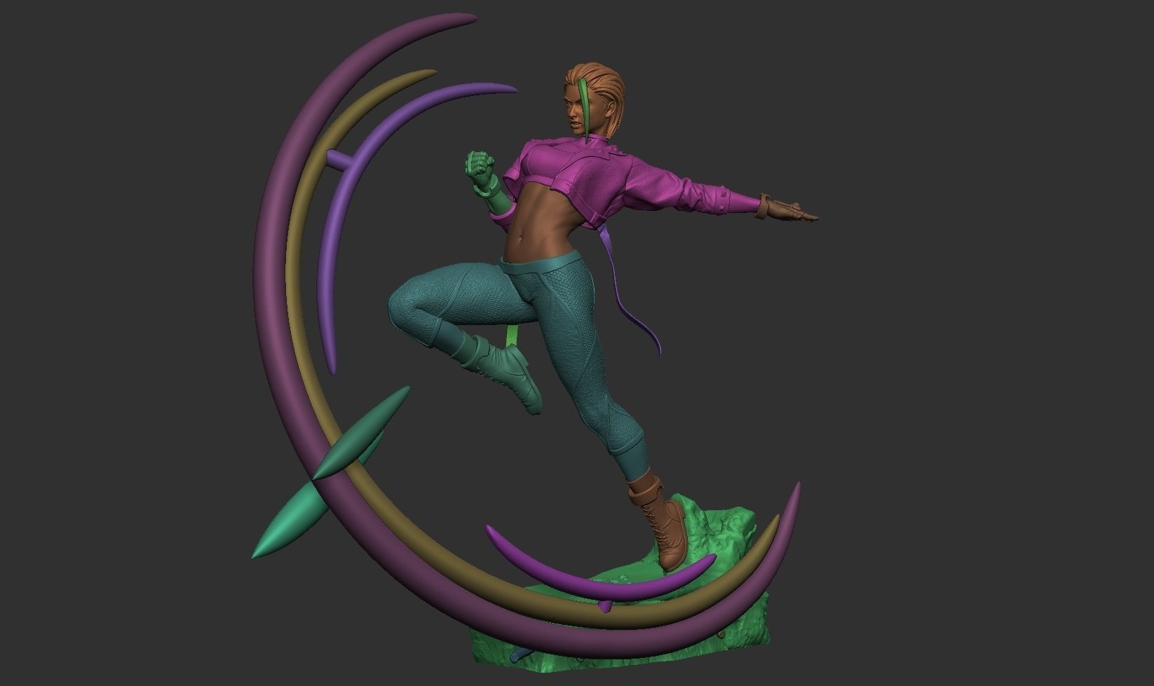 Cammy Kick Pose 3D print model_14
