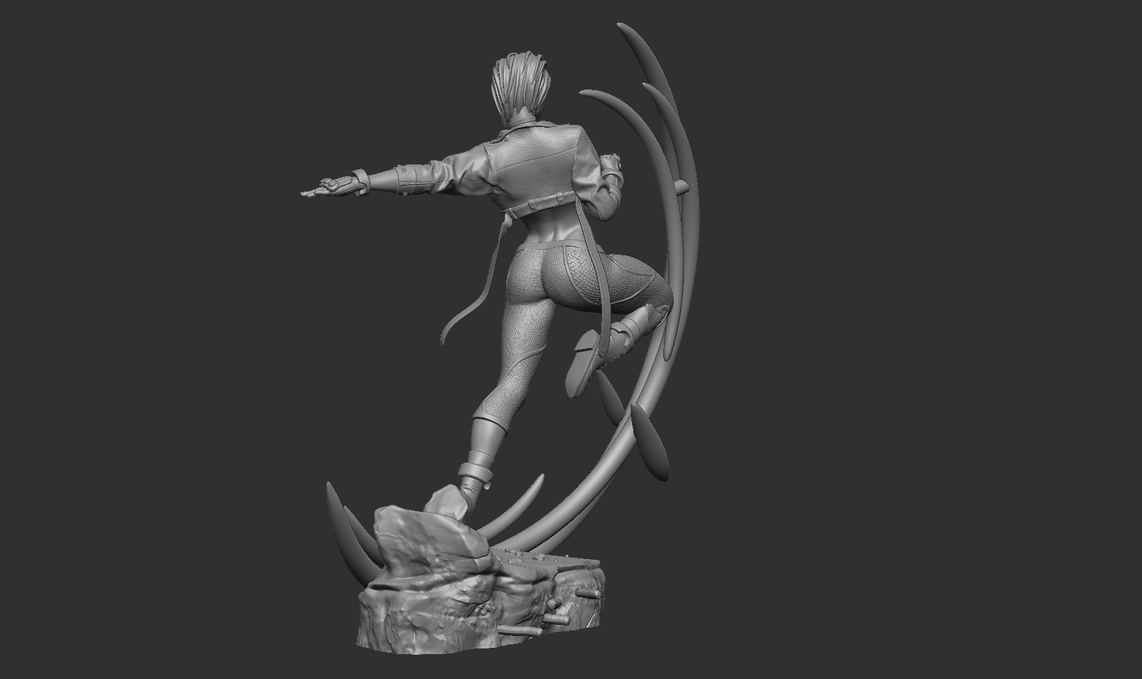 Cammy Kick Pose 3D print model_10