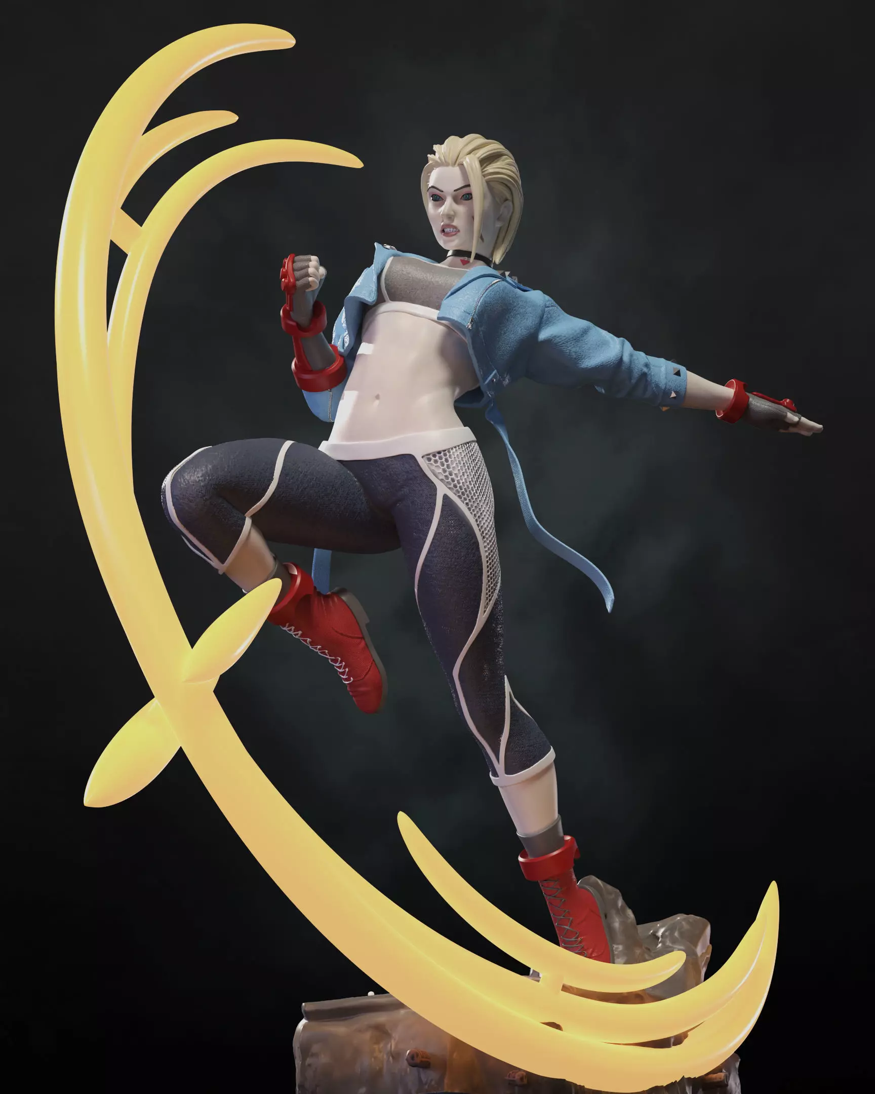 Cammy Kick Pose 3D print model_0