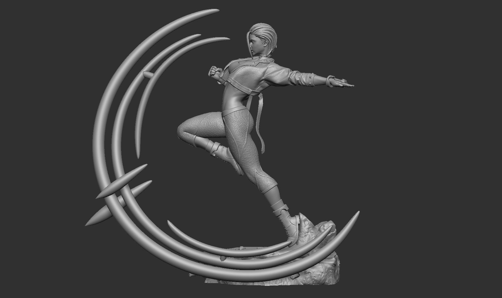 Cammy Kick Pose 3D print model_7