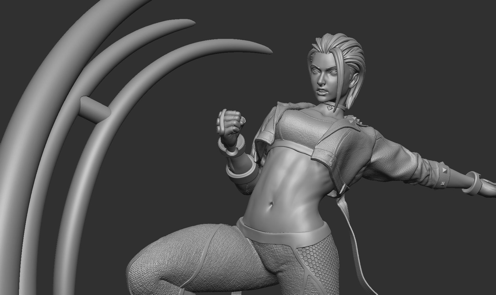 Cammy Kick Pose 3D print model_13