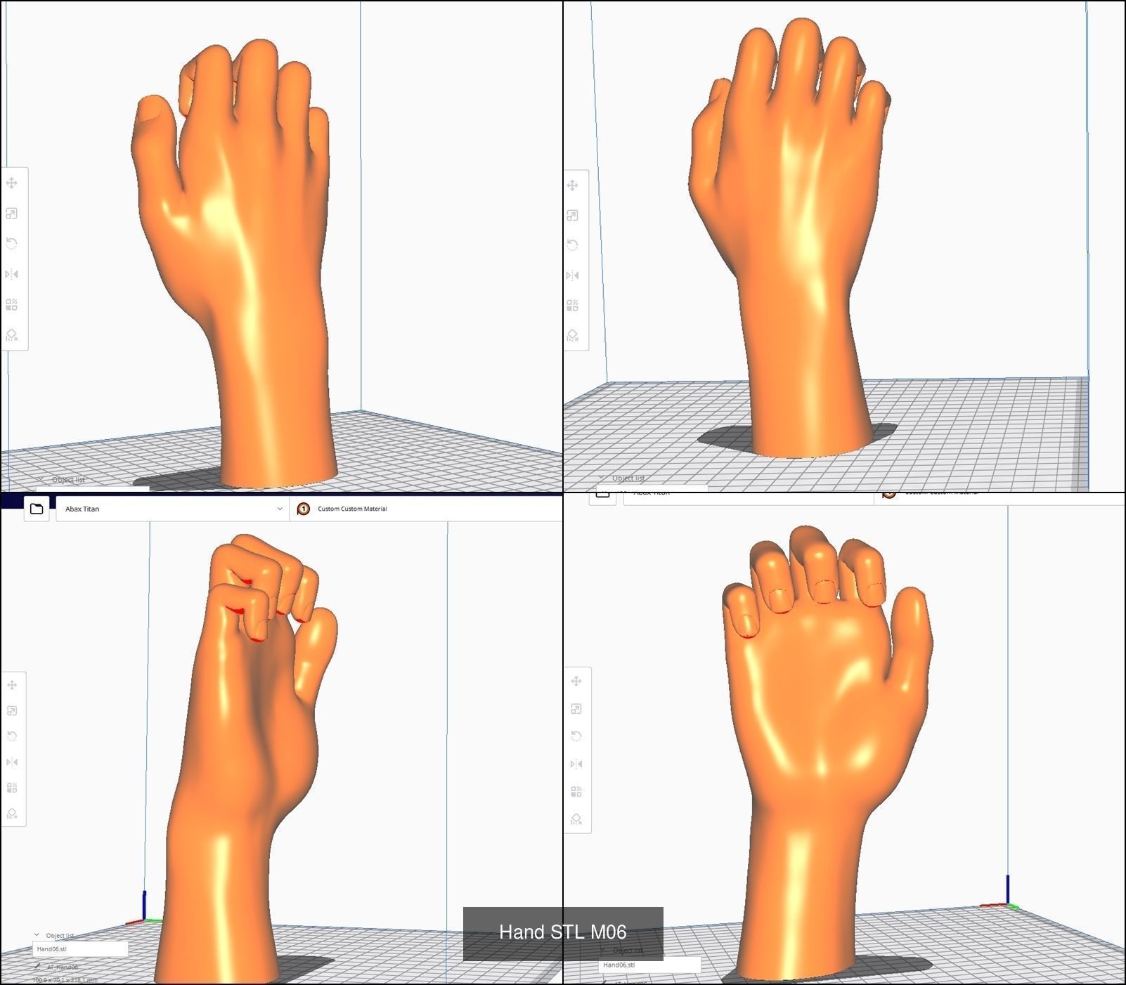 Hand for 3D printing Col01- 10 Poses 3D Model Collection_5