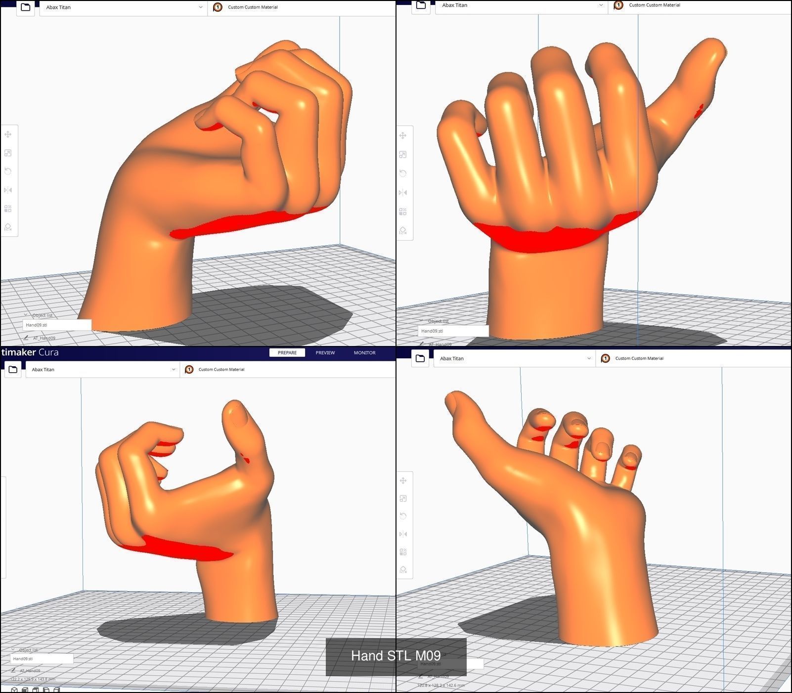 Hand for 3D printing Col01- 10 Poses 3D Model Collection_2