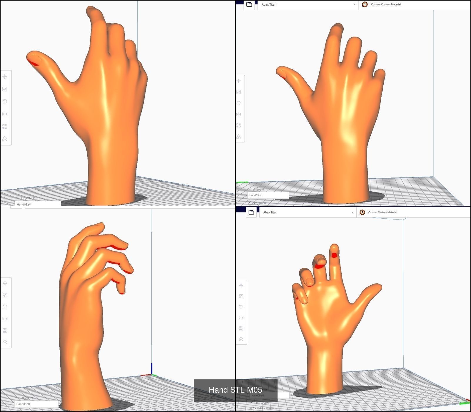 Hand for 3D printing Col01- 10 Poses 3D Model Collection_6