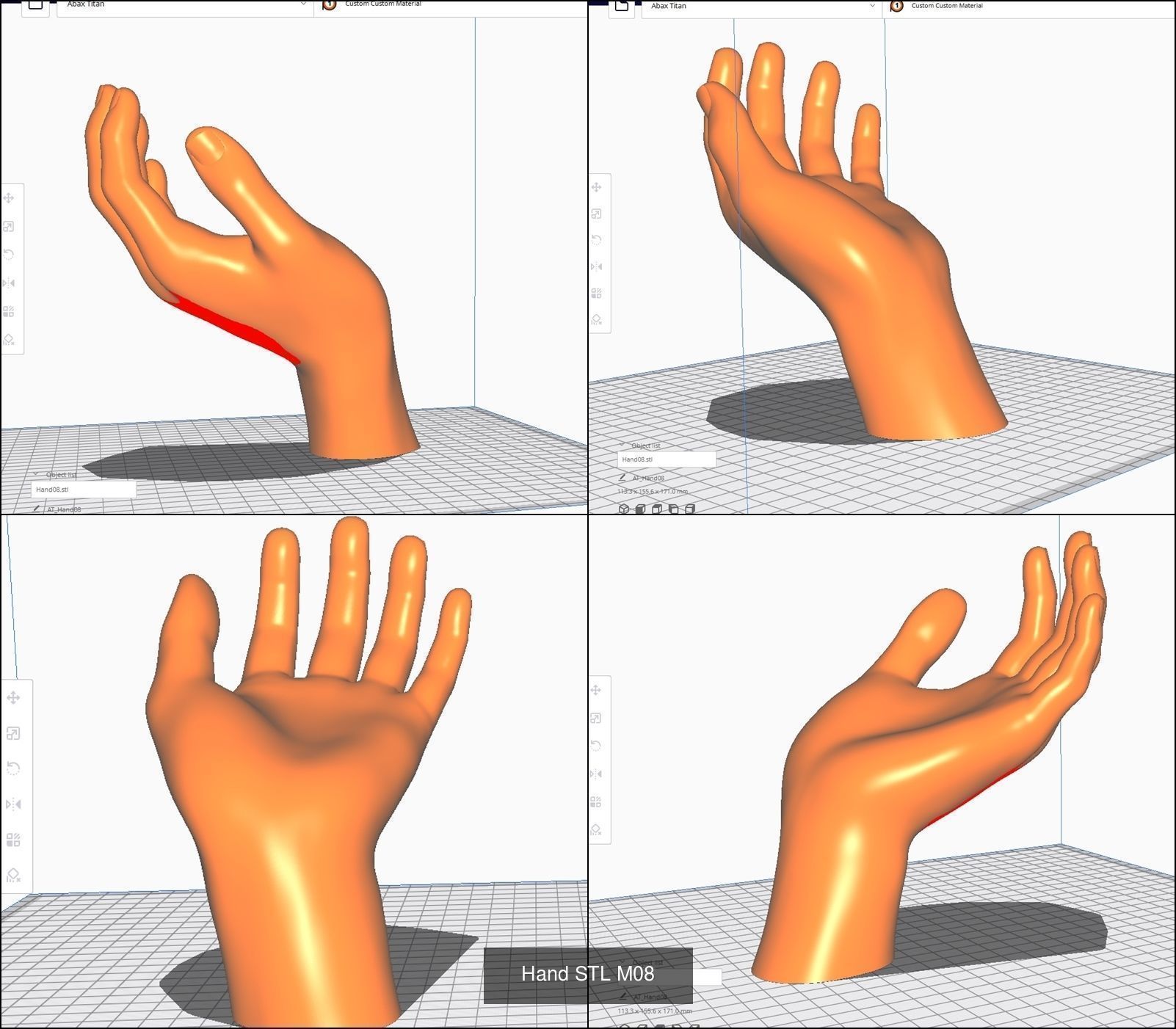 Hand for 3D printing Col01- 10 Poses 3D Model Collection_3