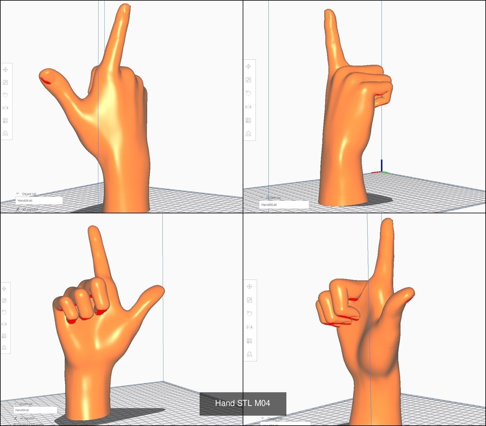 Hand for 3D printing Col01- 10 Poses 3D Model Collection_7