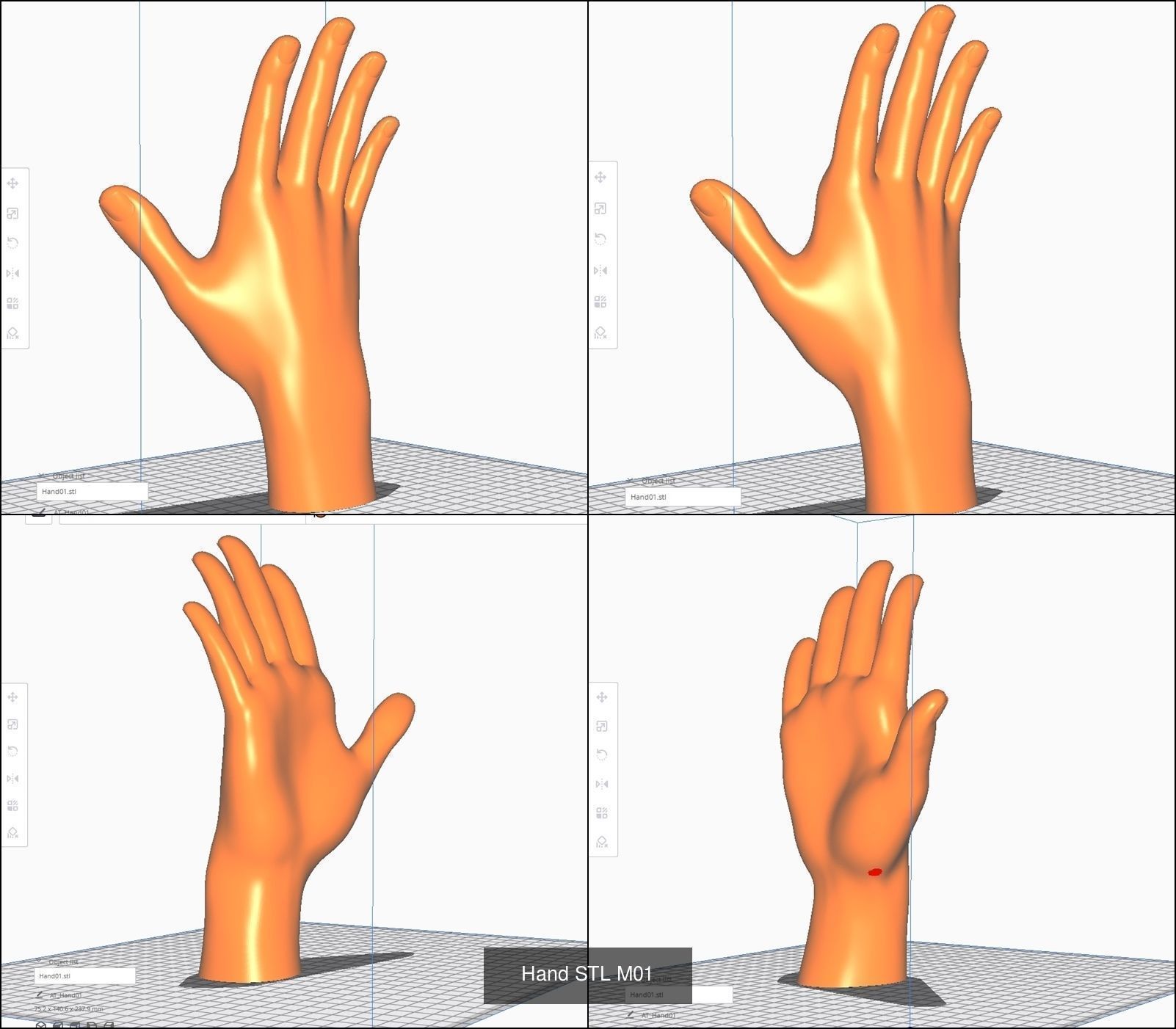 Hand for 3D printing Col01- 10 Poses 3D Model Collection_10