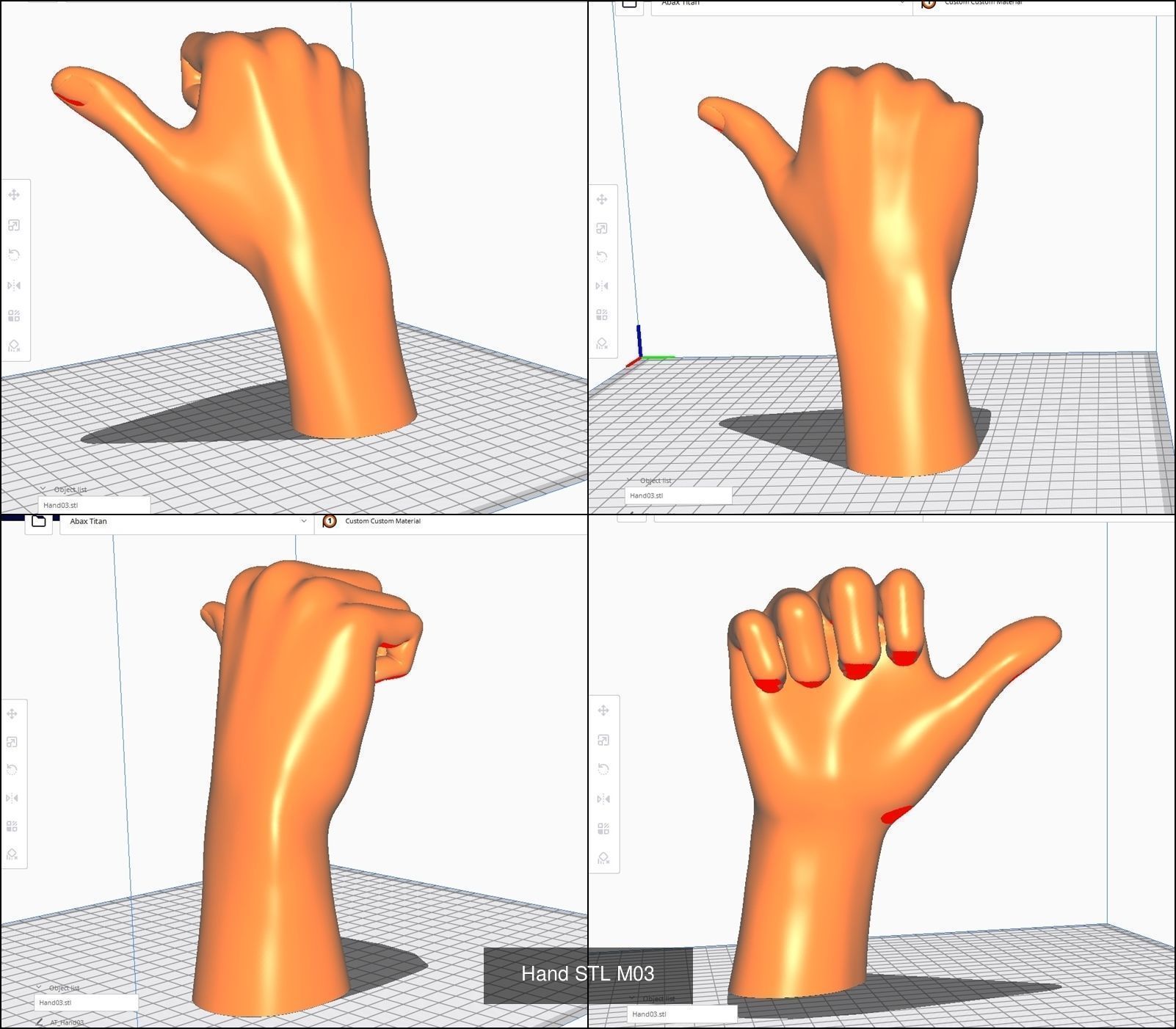 Hand for 3D printing Col01- 10 Poses 3D Model Collection_8