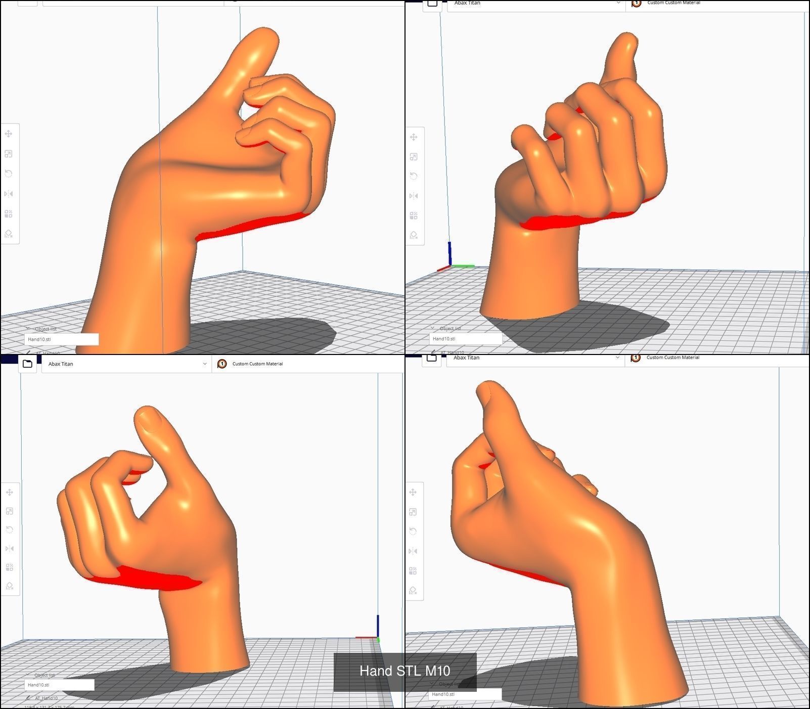 Hand for 3D printing Col01- 10 Poses 3D Model Collection_1