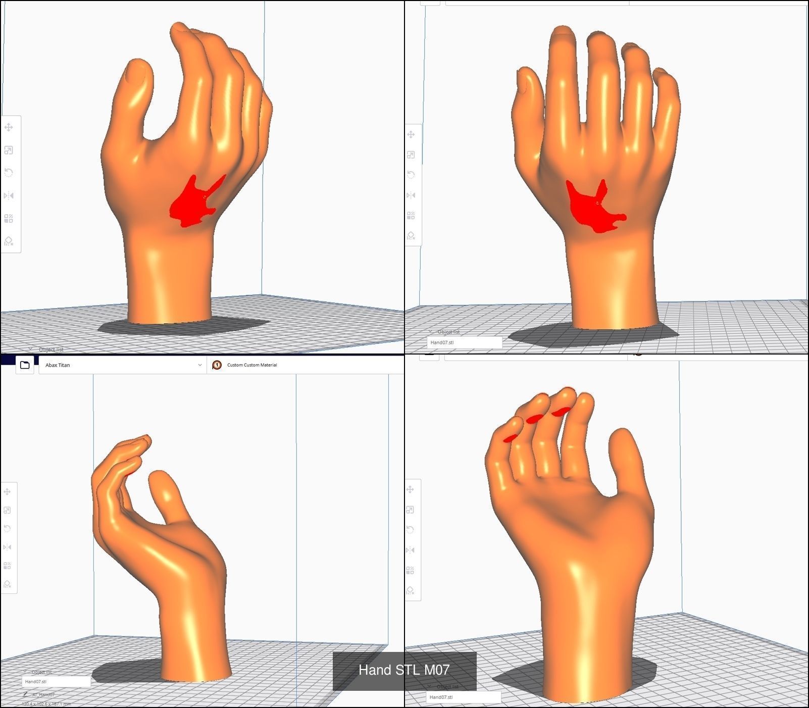 Hand for 3D printing Col01- 10 Poses 3D Model Collection_4